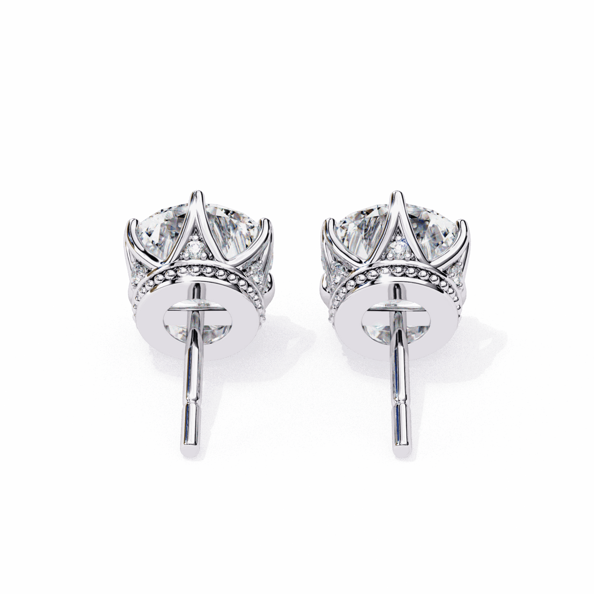2.5 Carat Eternal Round Halo Earrings in Moissanite | House of Estara