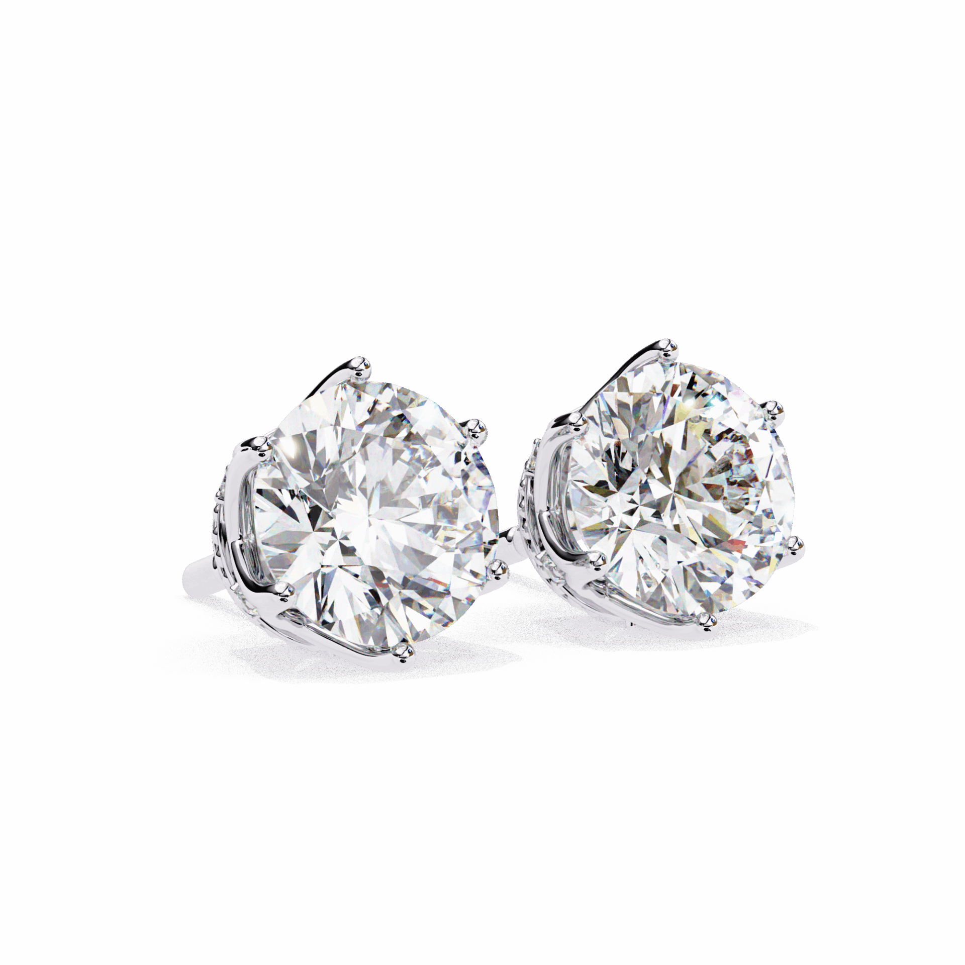 2.5 Carat Eternal Round Halo Earrings in Moissanite | House of Estara