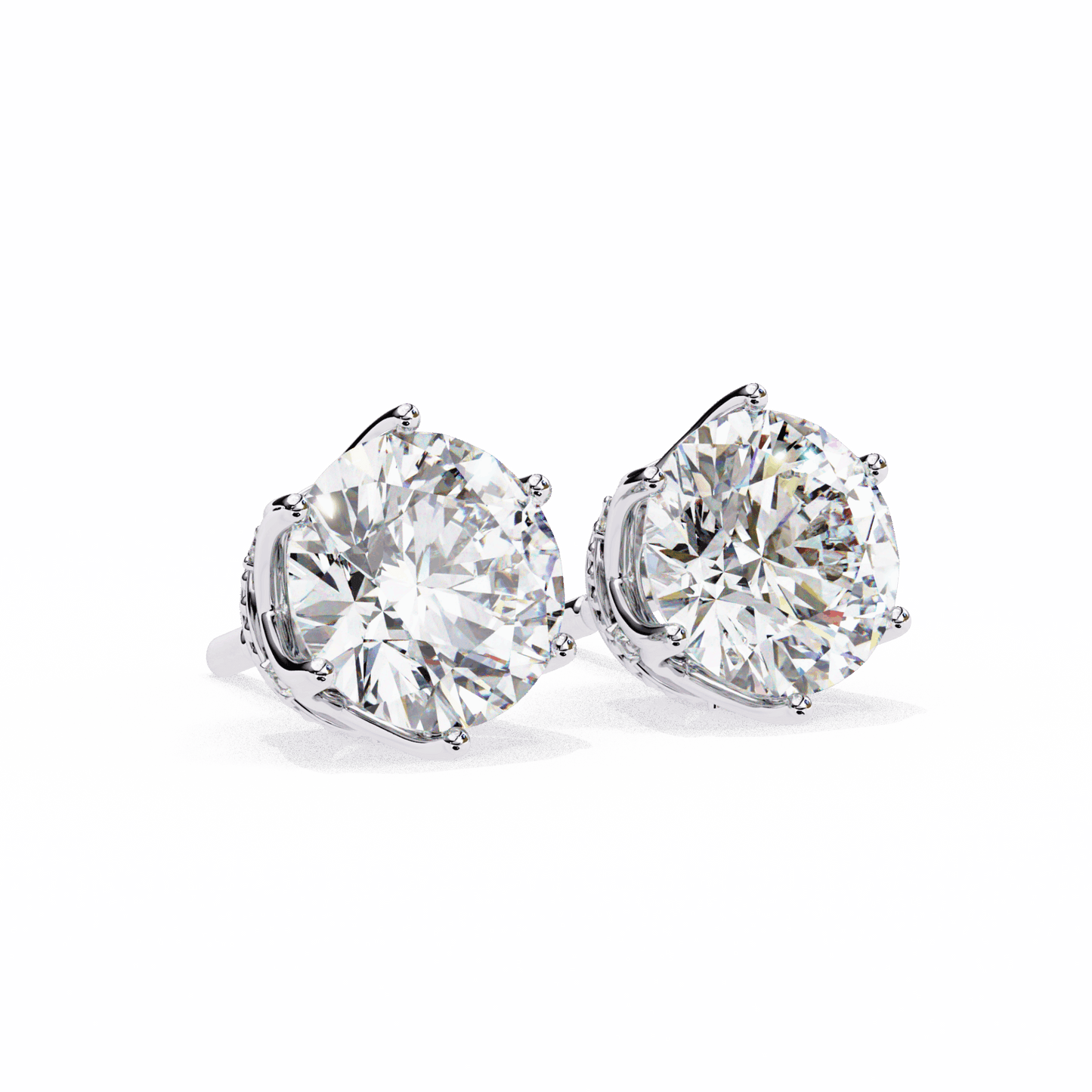 2.5 Carat Eternal Round Halo Earrings in Moissanite | House of Estara