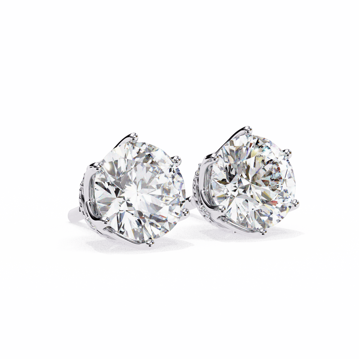 2.5 Carat Eternal Round Halo Earrings in Moissanite | House of Estara