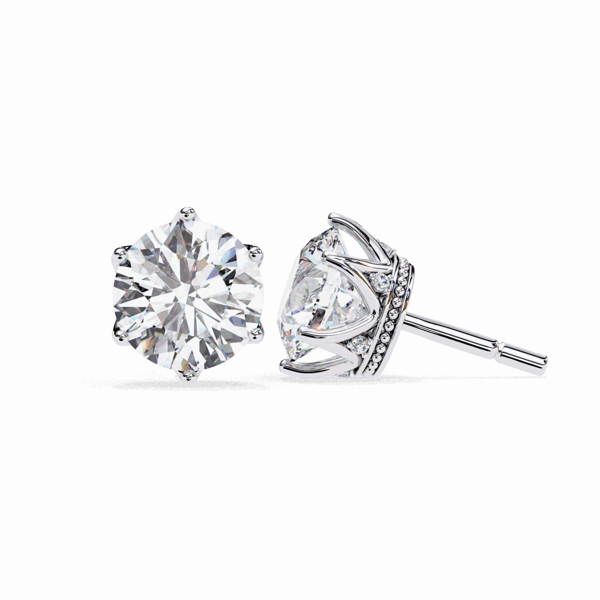 2.5 Carat Eternal Round Halo Earrings in Moissanite | House of Estara