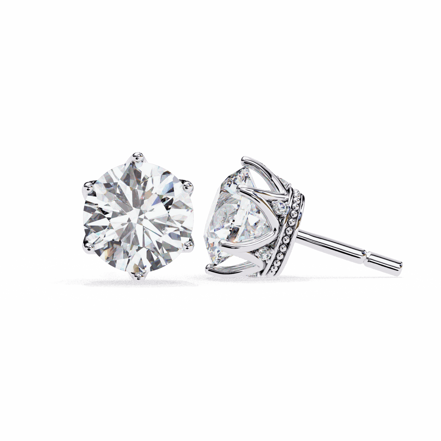2.5 Carat Eternal Round Halo Earrings in Moissanite | House of Estara