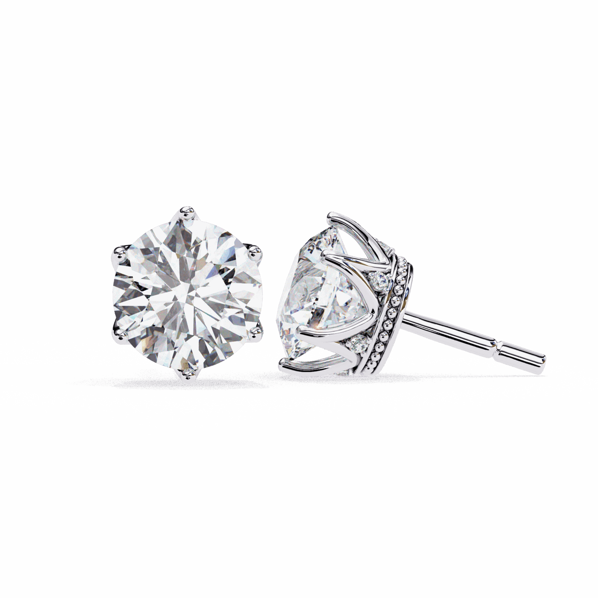2.5 Carat Eternal Round Halo Earrings in Moissanite | House of Estara