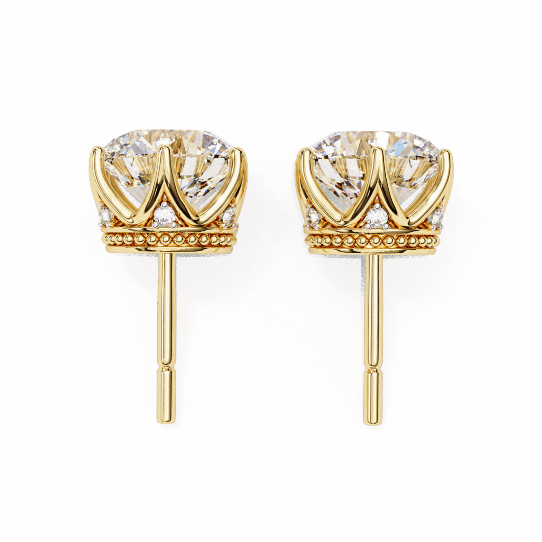 2.5 Carat Eternal Round Halo Earrings in Moissanite | House of Estara