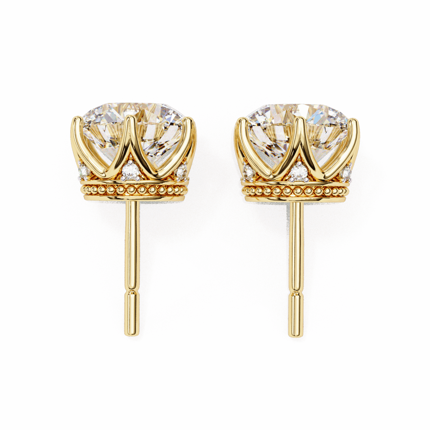 2.5 Carat Eternal Round Halo Earrings in Moissanite | House of Estara