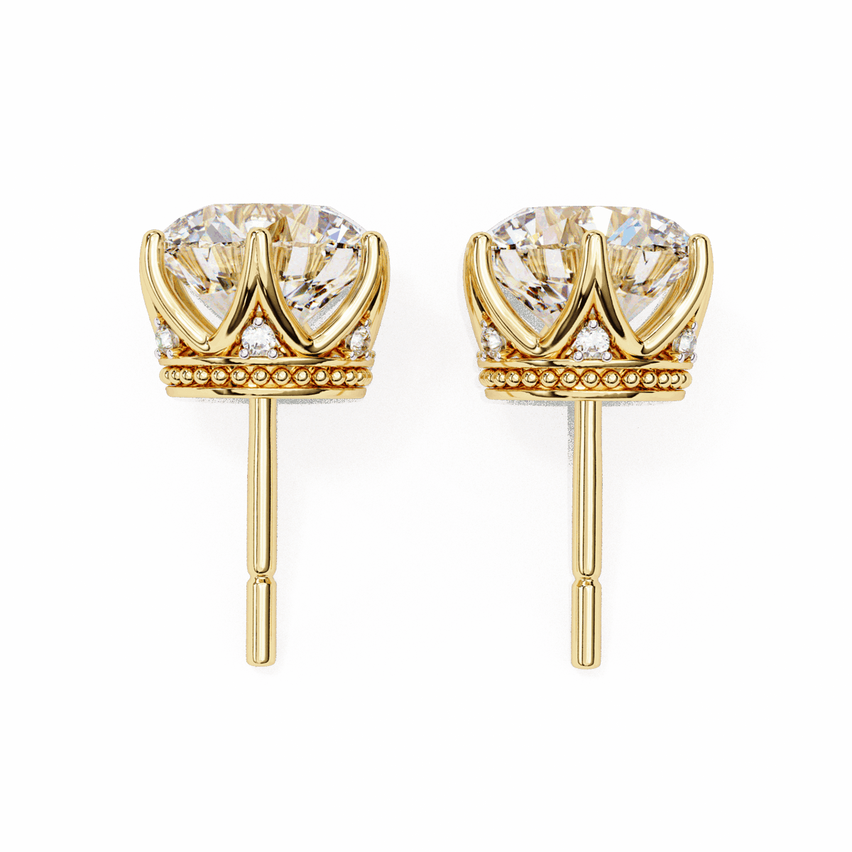 2.5 Carat Eternal Round Halo Earrings in Moissanite | House of Estara