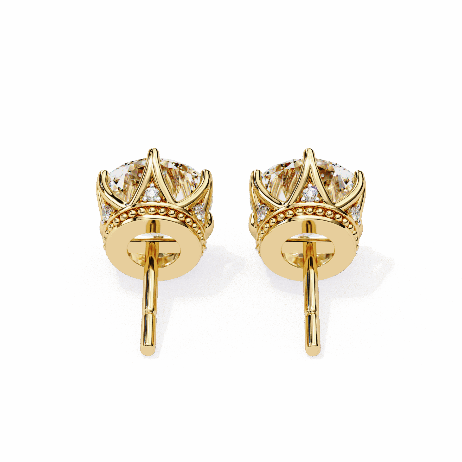 2.5 Carat Eternal Round Halo Earrings in Moissanite | House of Estara