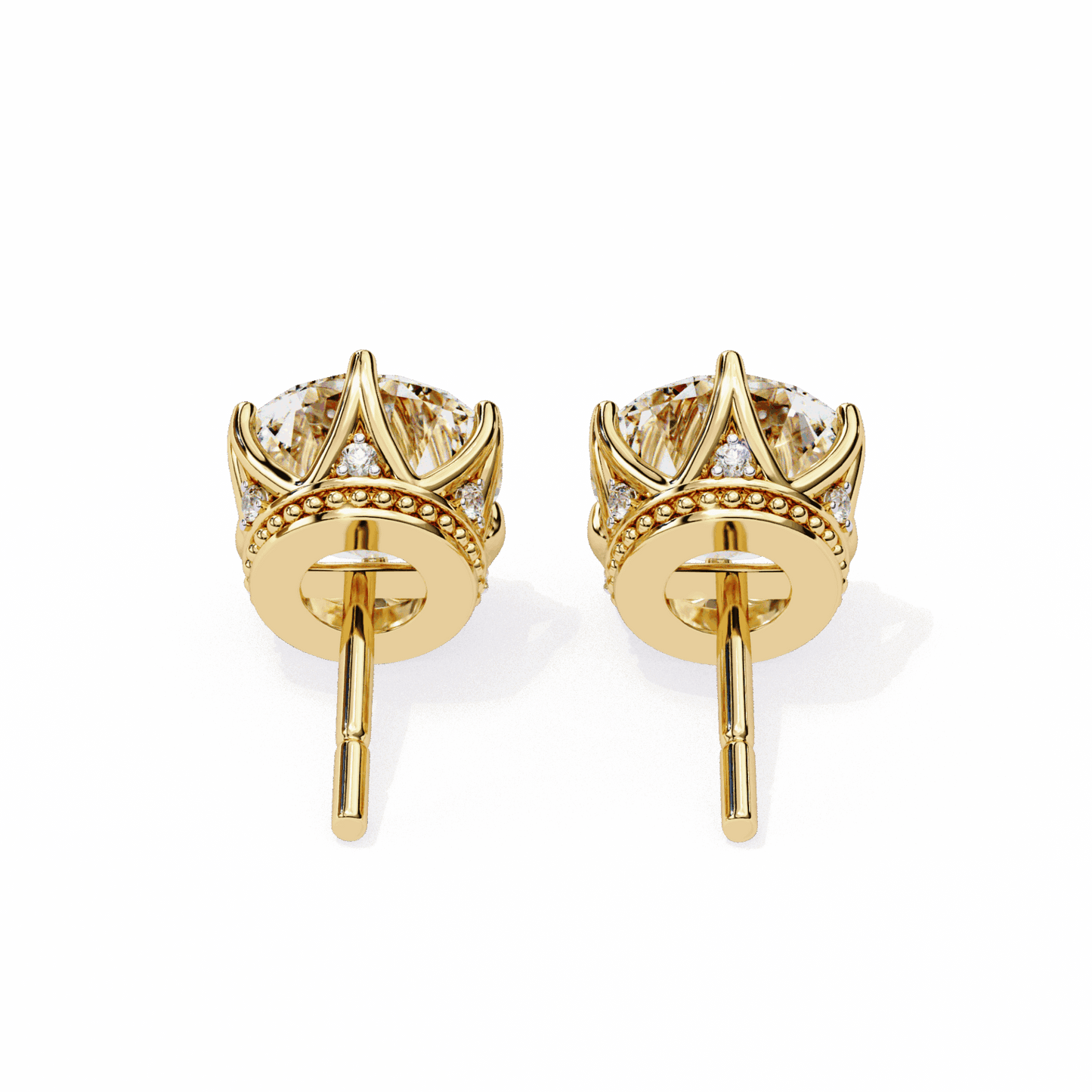 2.5 Carat Eternal Round Halo Earrings in Moissanite | House of Estara