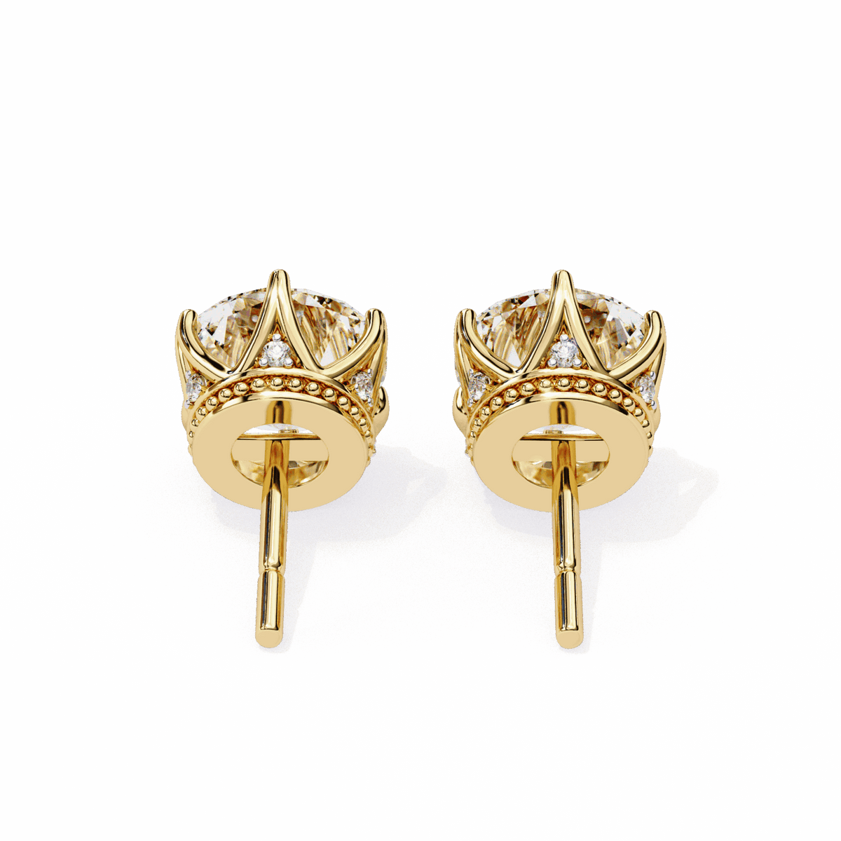 2.5 Carat Eternal Round Halo Earrings in Moissanite | House of Estara