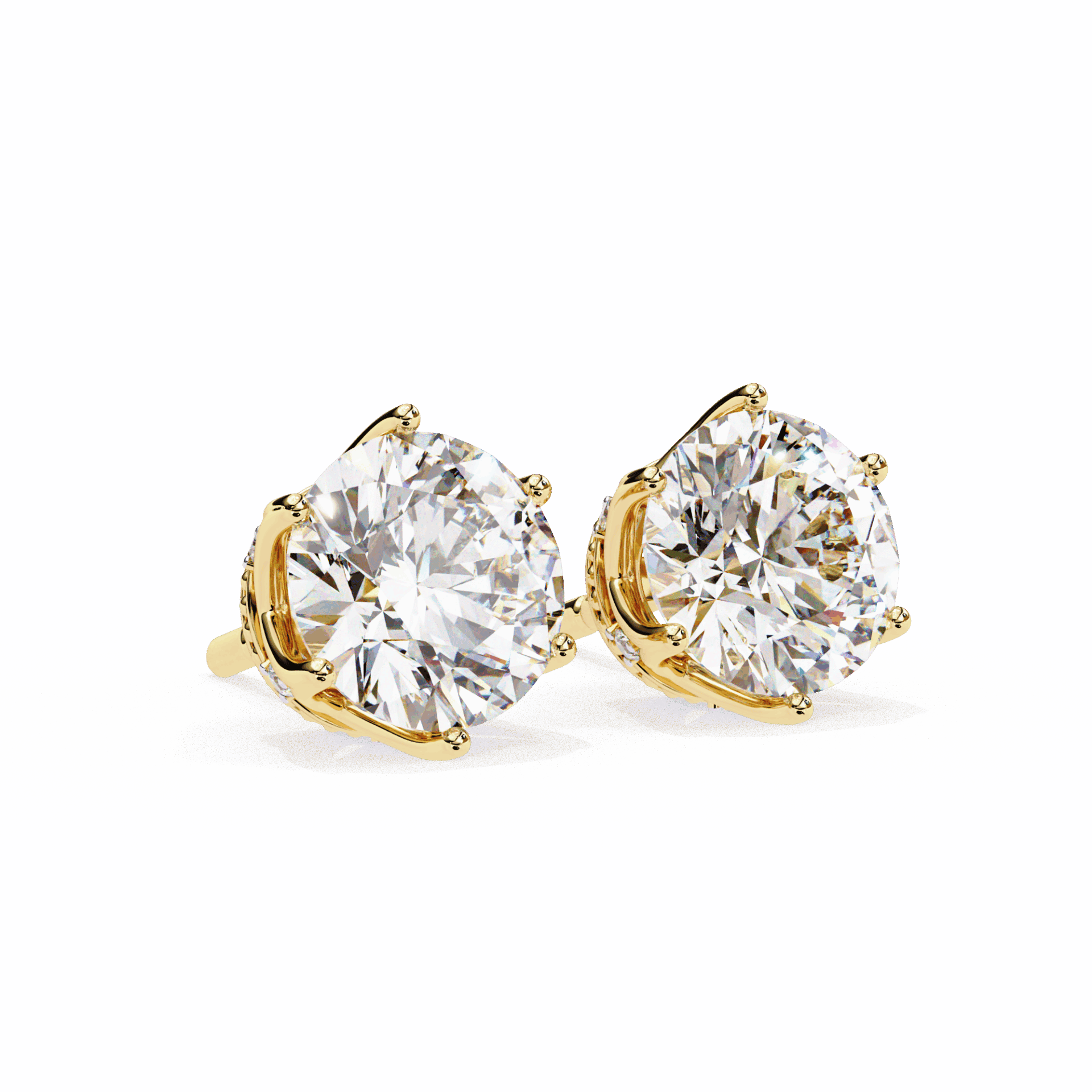 2.5 Carat Eternal Round Halo Earrings in Moissanite | House of Estara