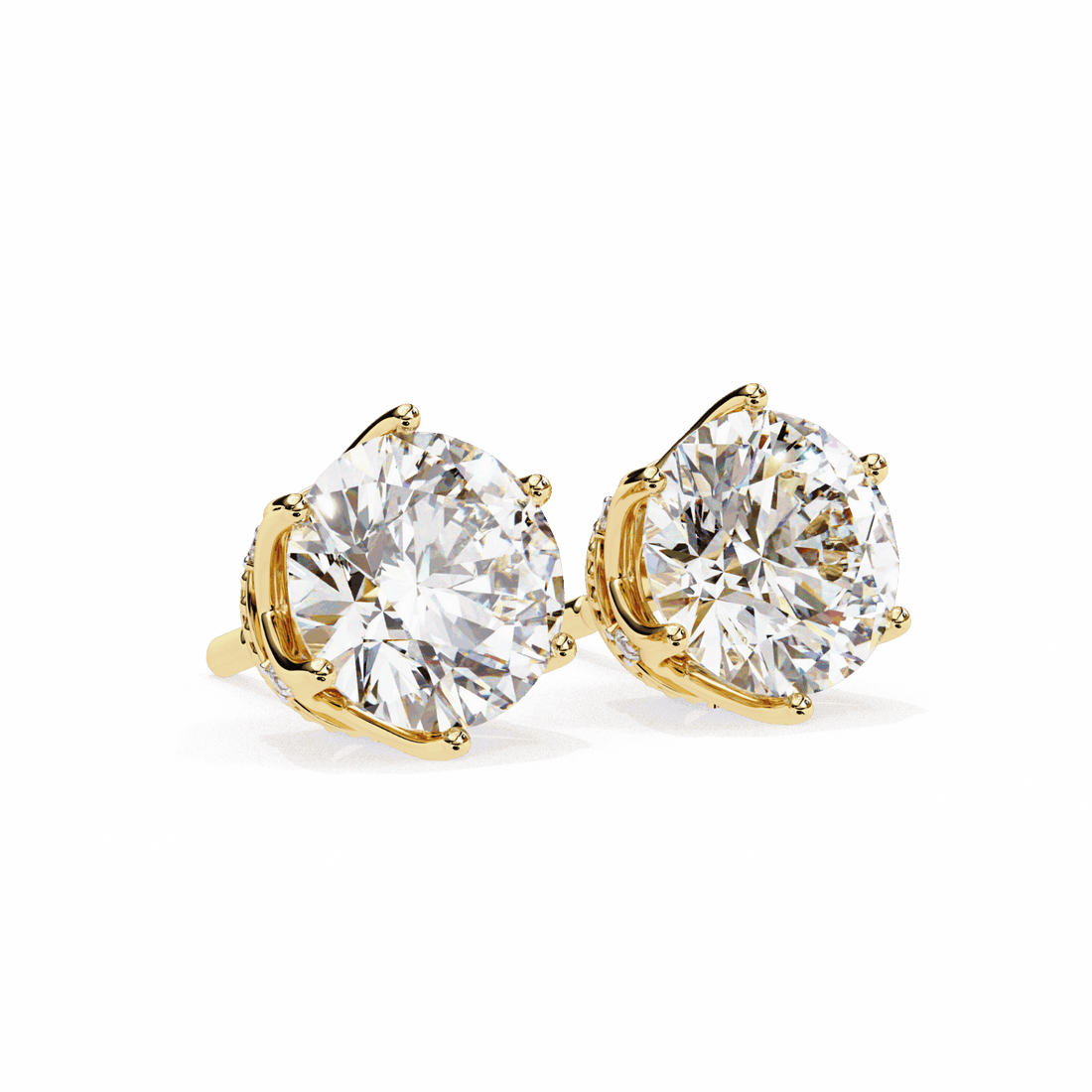 2.5 Carat Eternal Round Halo Earrings in Moissanite | House of Estara