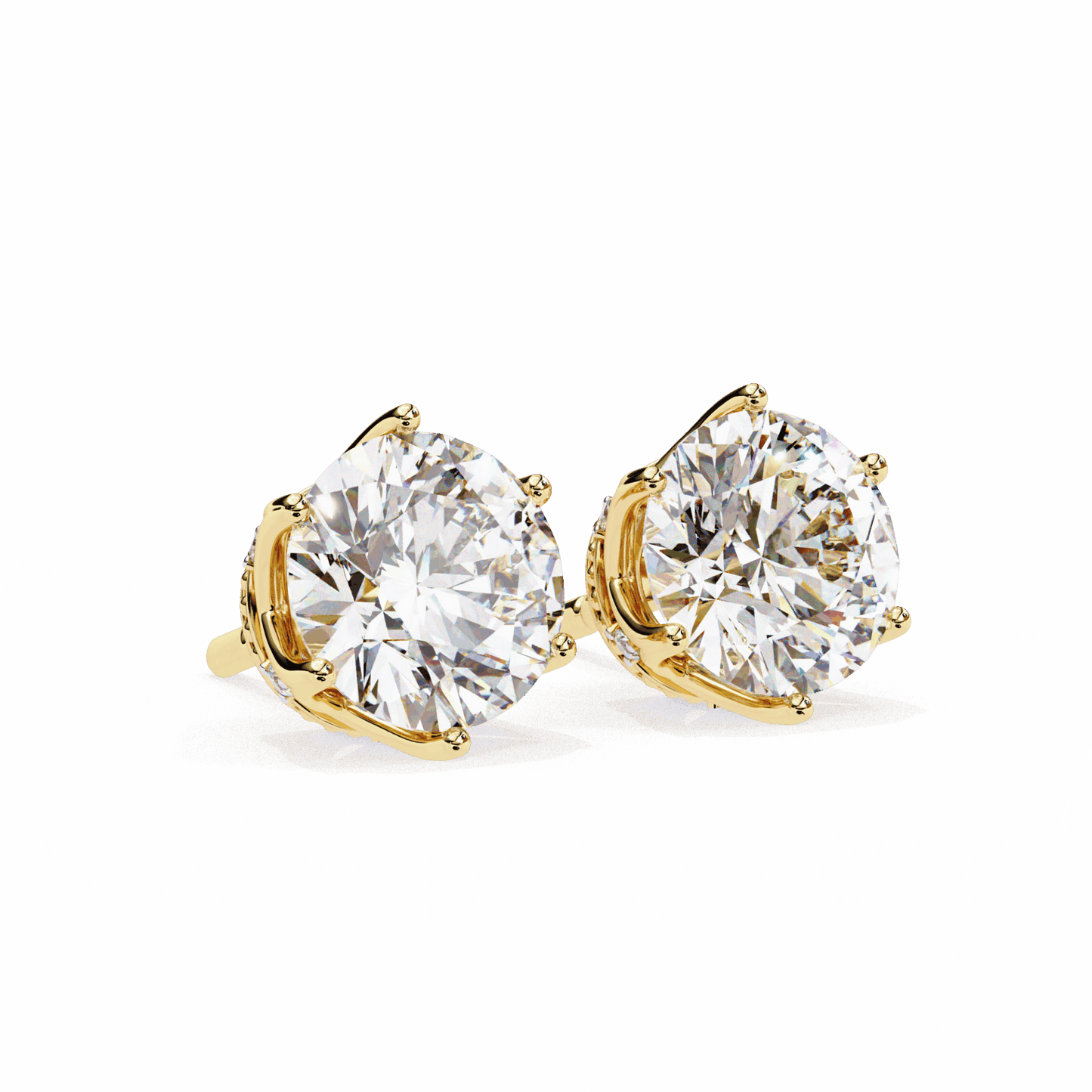 2.5 Carat Eternal Round Halo Earrings in Moissanite | House of Estara