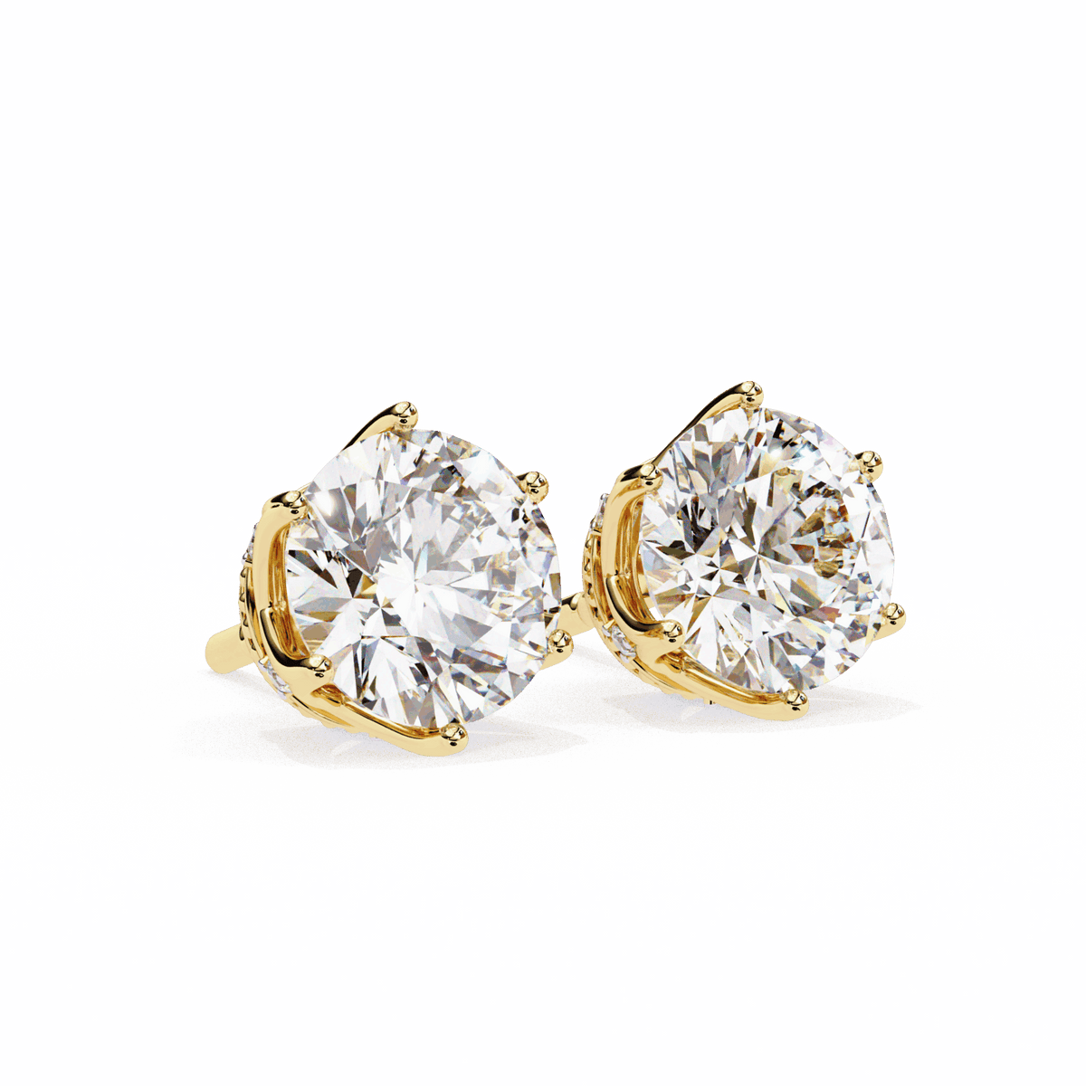 2.5 Carat Eternal Round Halo Earrings in Moissanite | House of Estara