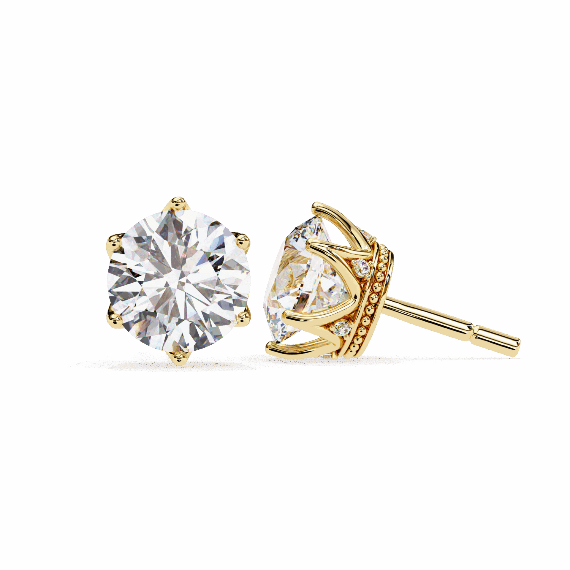 2.5 Carat Eternal Round Halo Earrings in Moissanite | House of Estara