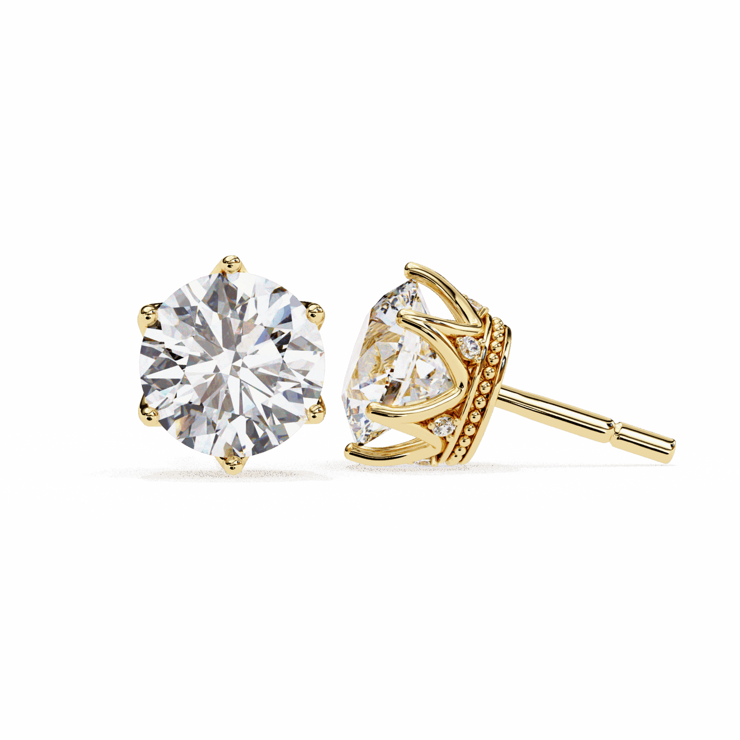 2.5 Carat Eternal Round Halo Earrings in Moissanite | House of Estara