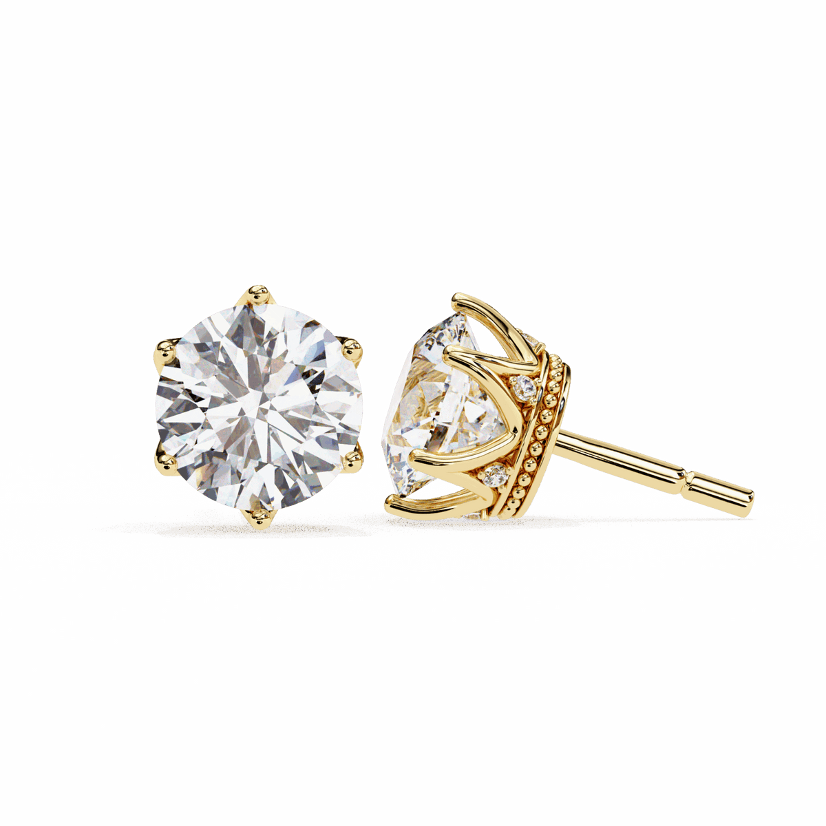 2.5 Carat Eternal Round Halo Earrings in Moissanite | House of Estara