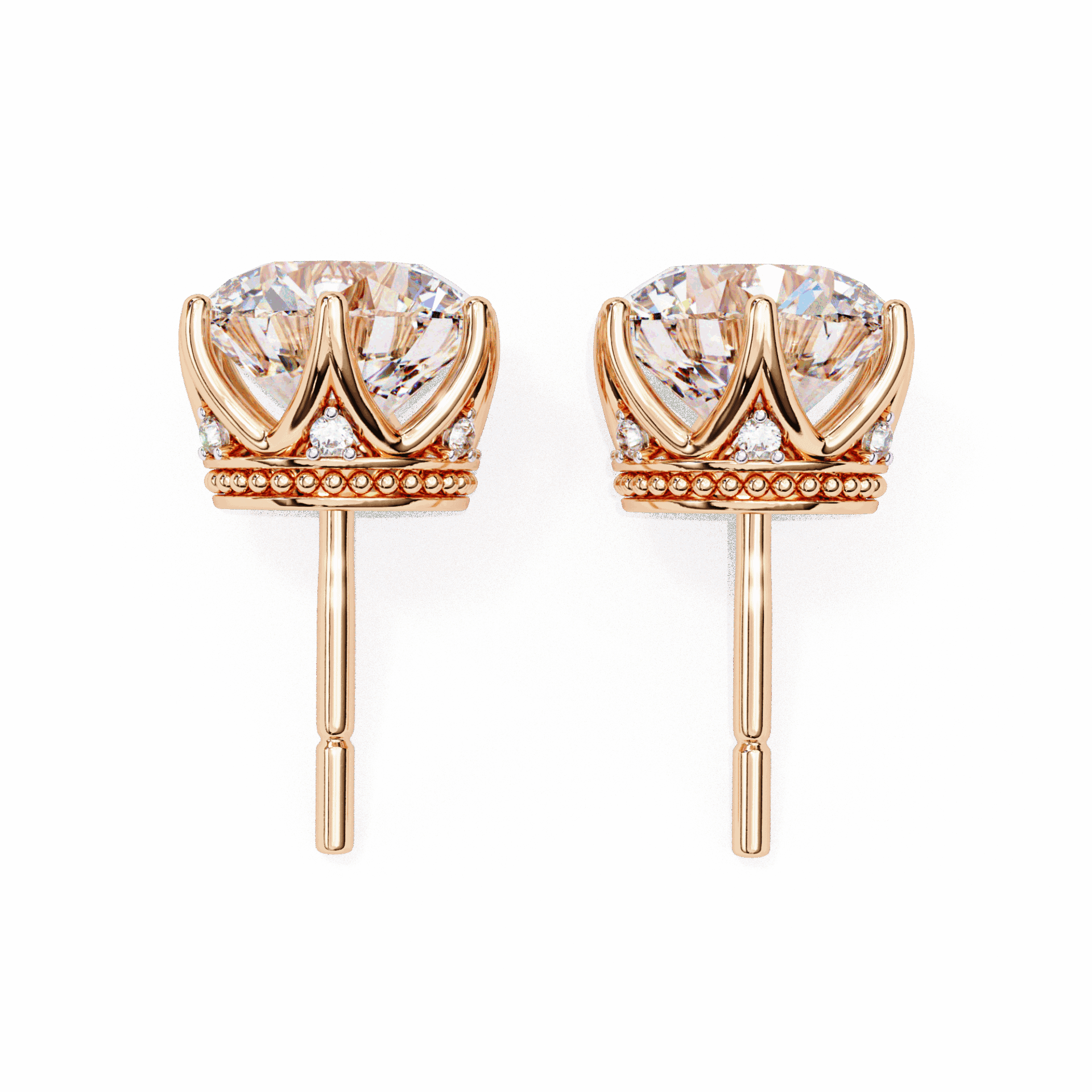 2.5 Carat Eternal Round Halo Earrings in Moissanite | House of Estara