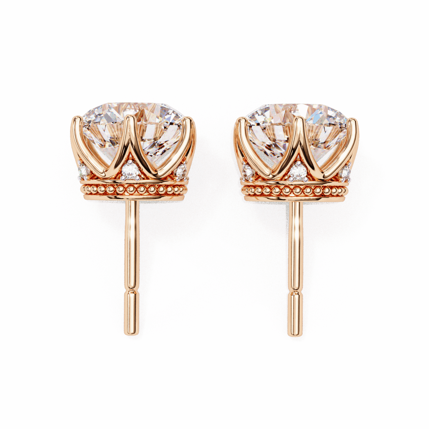 2.5 Carat Eternal Round Halo Earrings in Moissanite | House of Estara