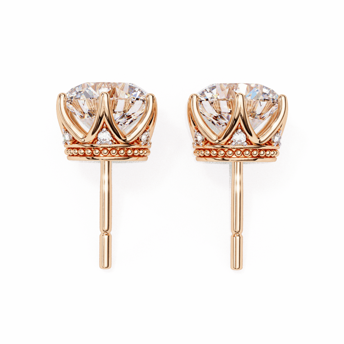 2.5 Carat Eternal Round Halo Earrings in Moissanite | House of Estara