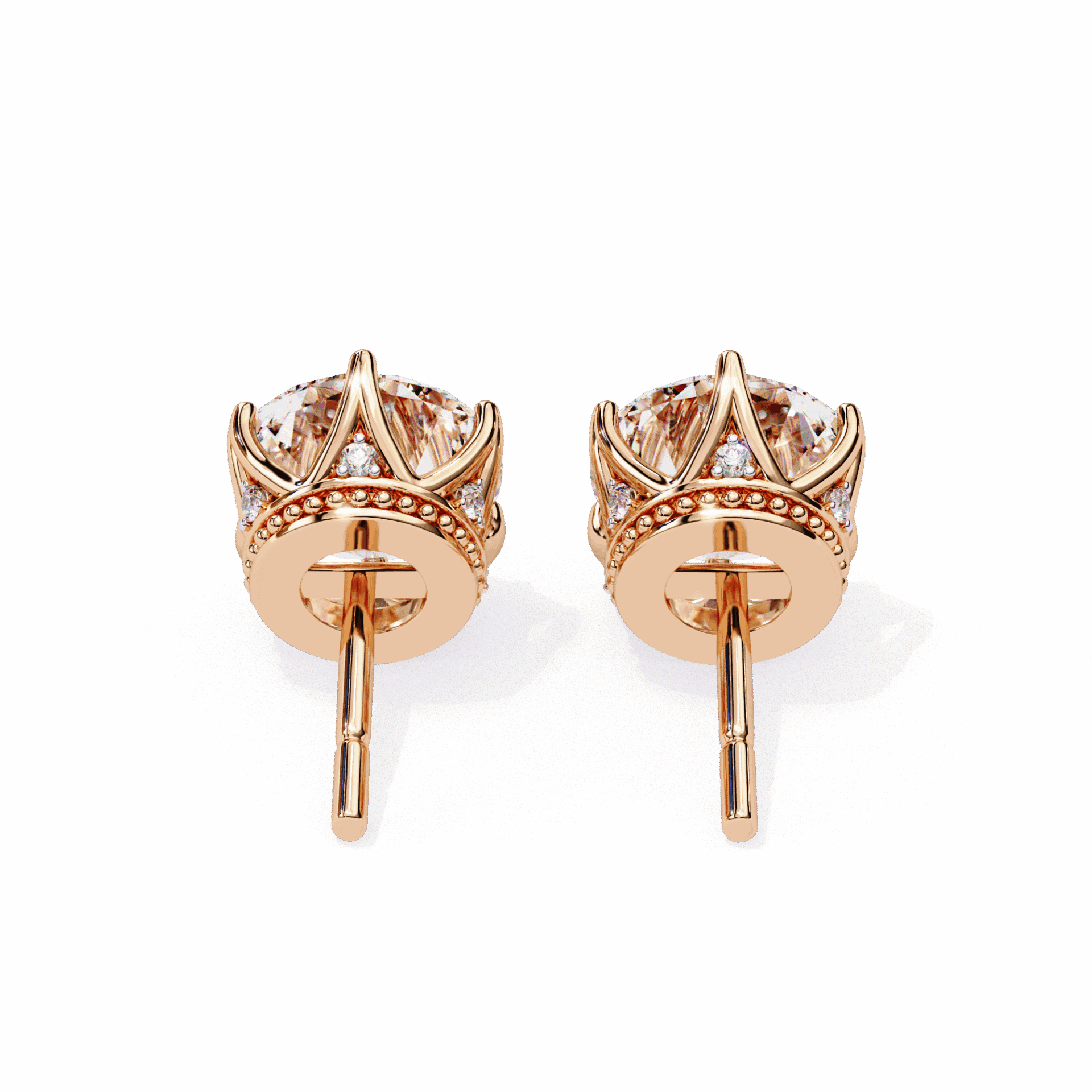 2.5 Carat Eternal Round Halo Earrings in Moissanite | House of Estara