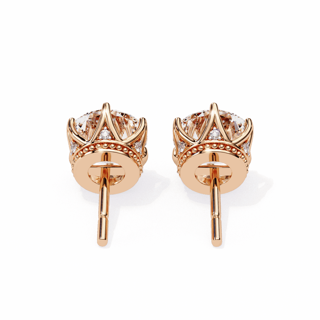 2.5 Carat Eternal Round Halo Earrings in Moissanite | House of Estara