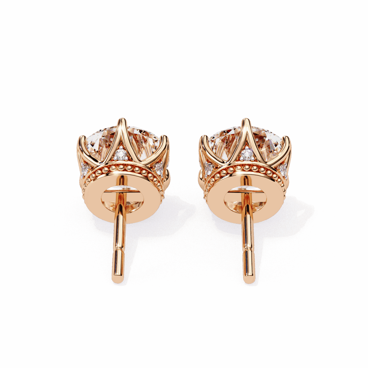 2.5 Carat Eternal Round Halo Earrings in Moissanite | House of Estara