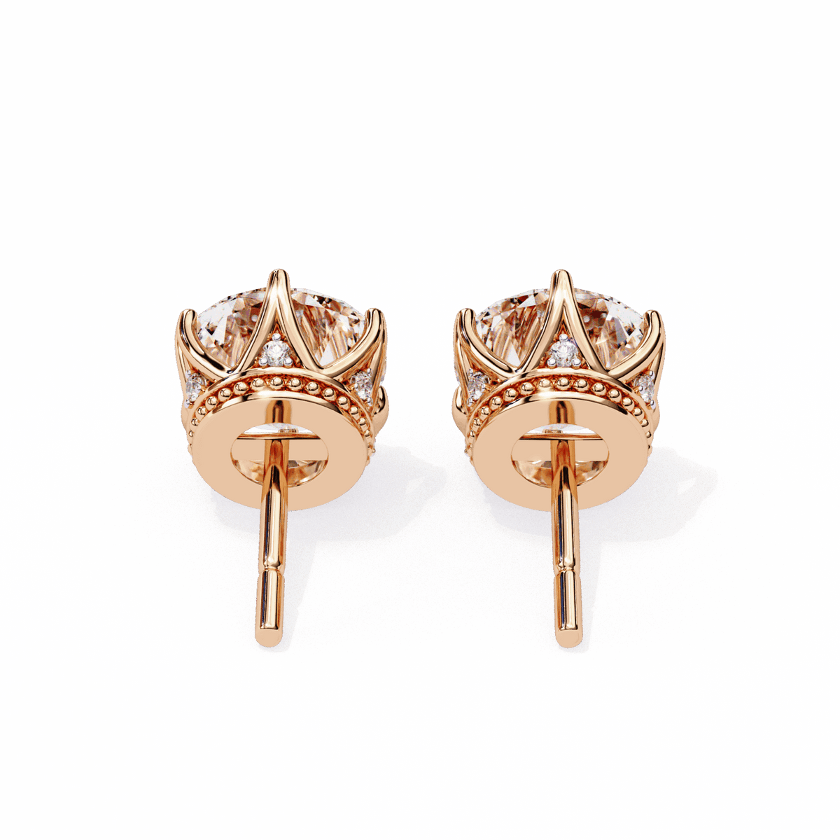 2.5 Carat Eternal Round Halo Earrings in Moissanite | House of Estara