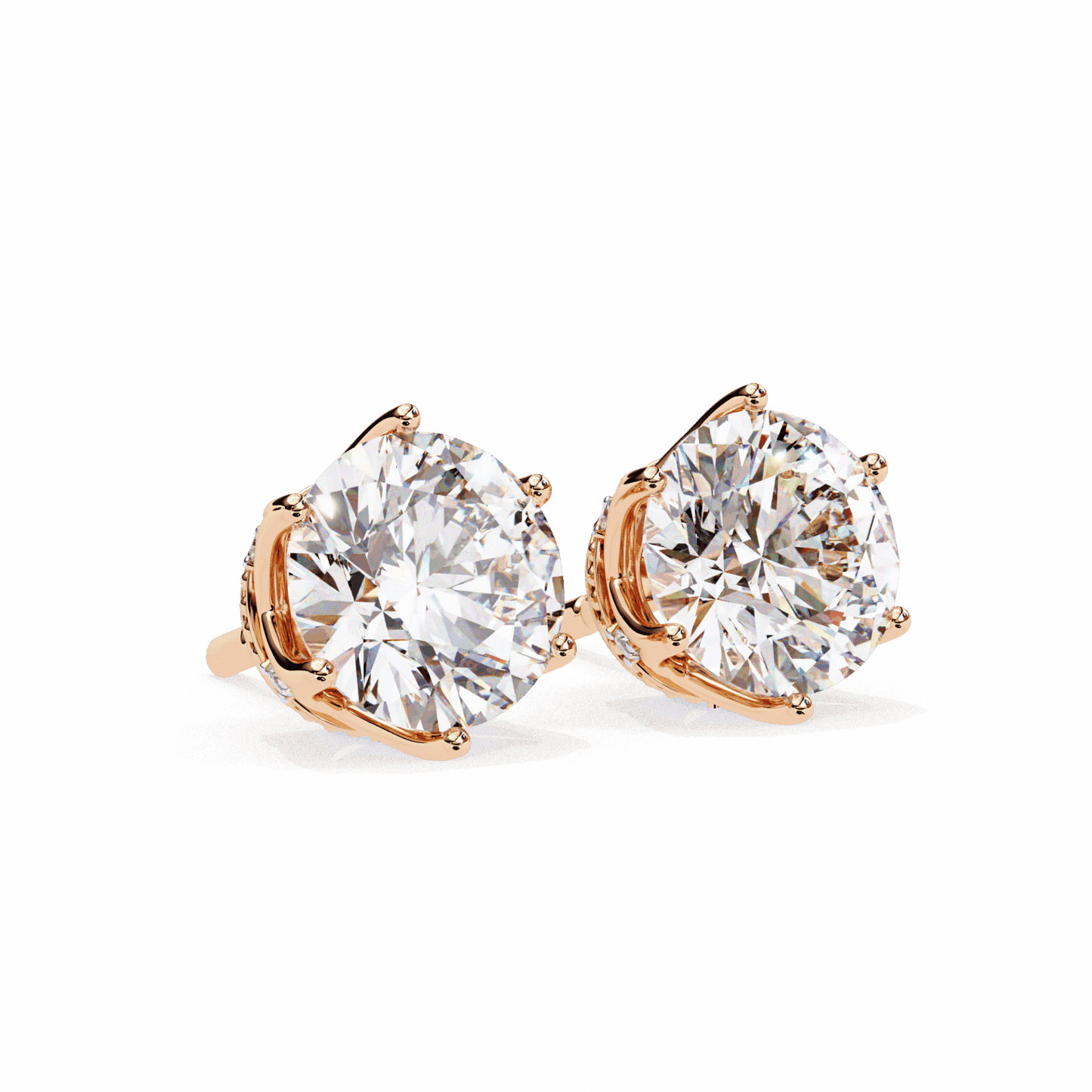 2.5 Carat Eternal Round Halo Earrings in Moissanite | House of Estara