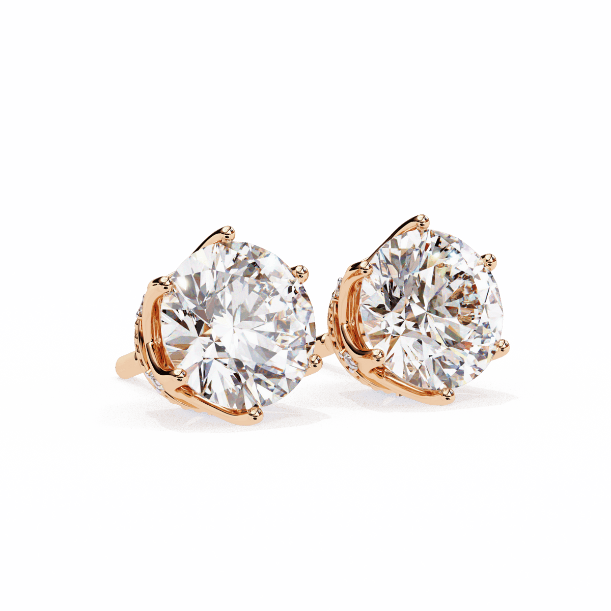 2.5 Carat Eternal Round Halo Earrings in Moissanite | House of Estara