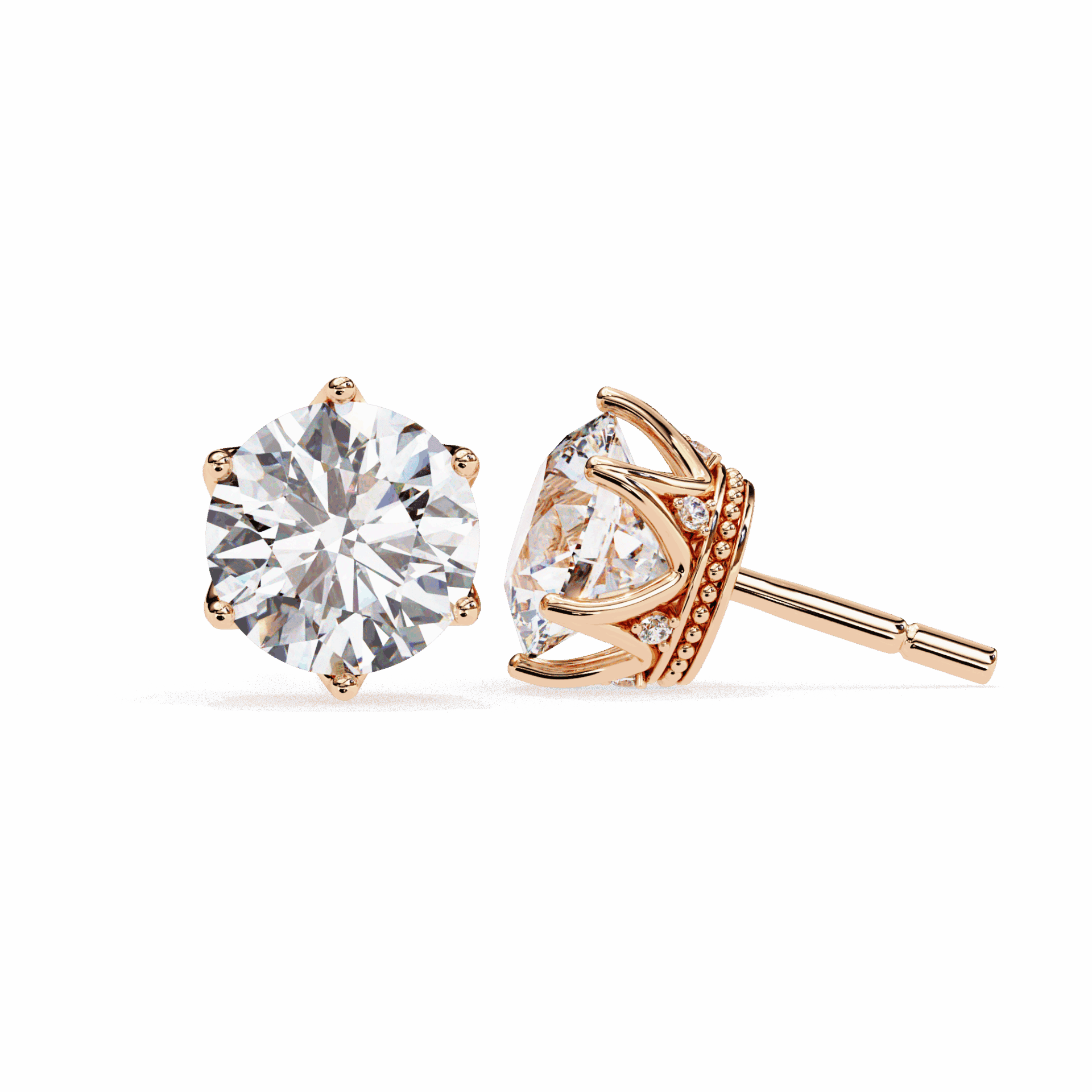 2.5 Carat Eternal Round Halo Earrings in Moissanite | House of Estara