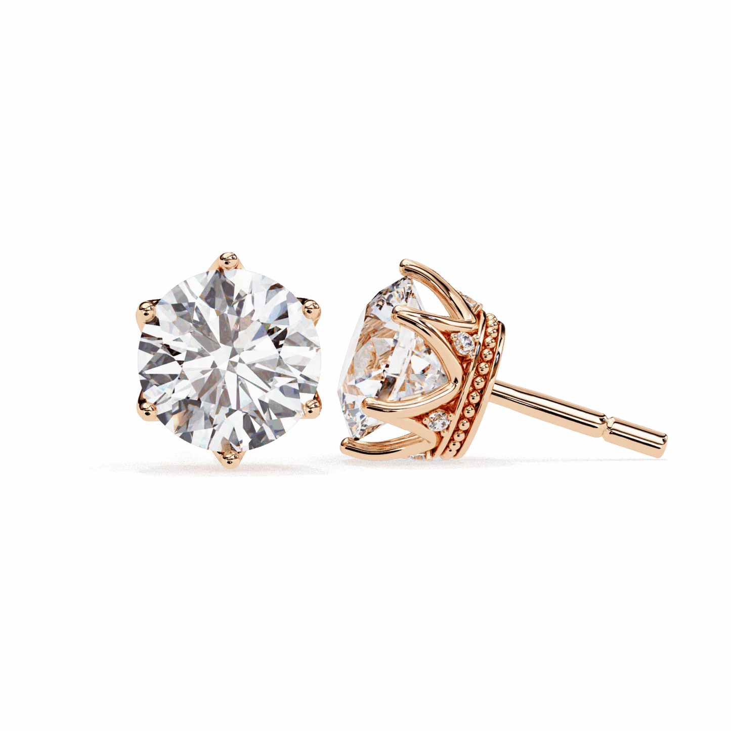 2.5 Carat Eternal Round Halo Earrings in Moissanite | House of Estara