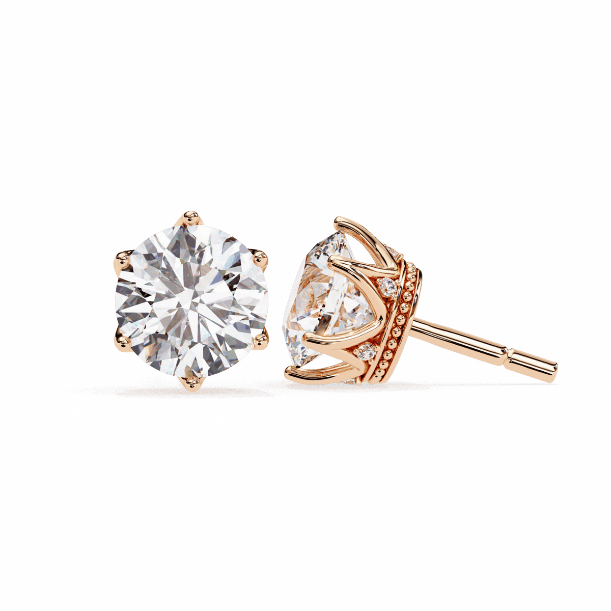 2.5 Carat Eternal Round Halo Earrings in Moissanite | House of Estara
