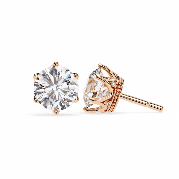 2.5 Carat Eternal Round Halo Earrings in Moissanite | House of Estara