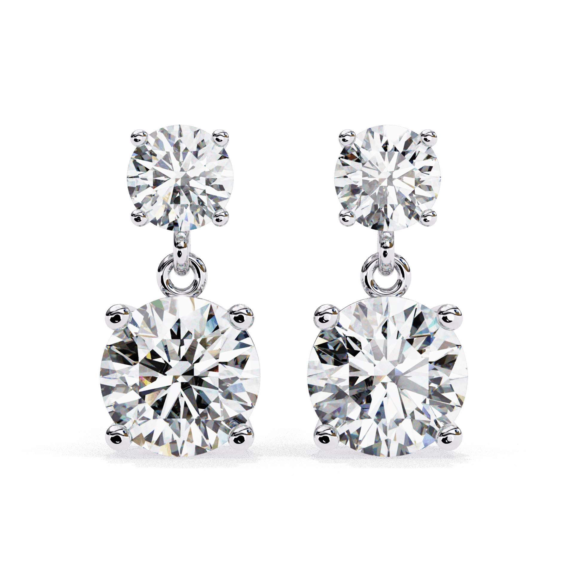 3.75 Carat Round Drop Earrings in Moissanite | House of Estara