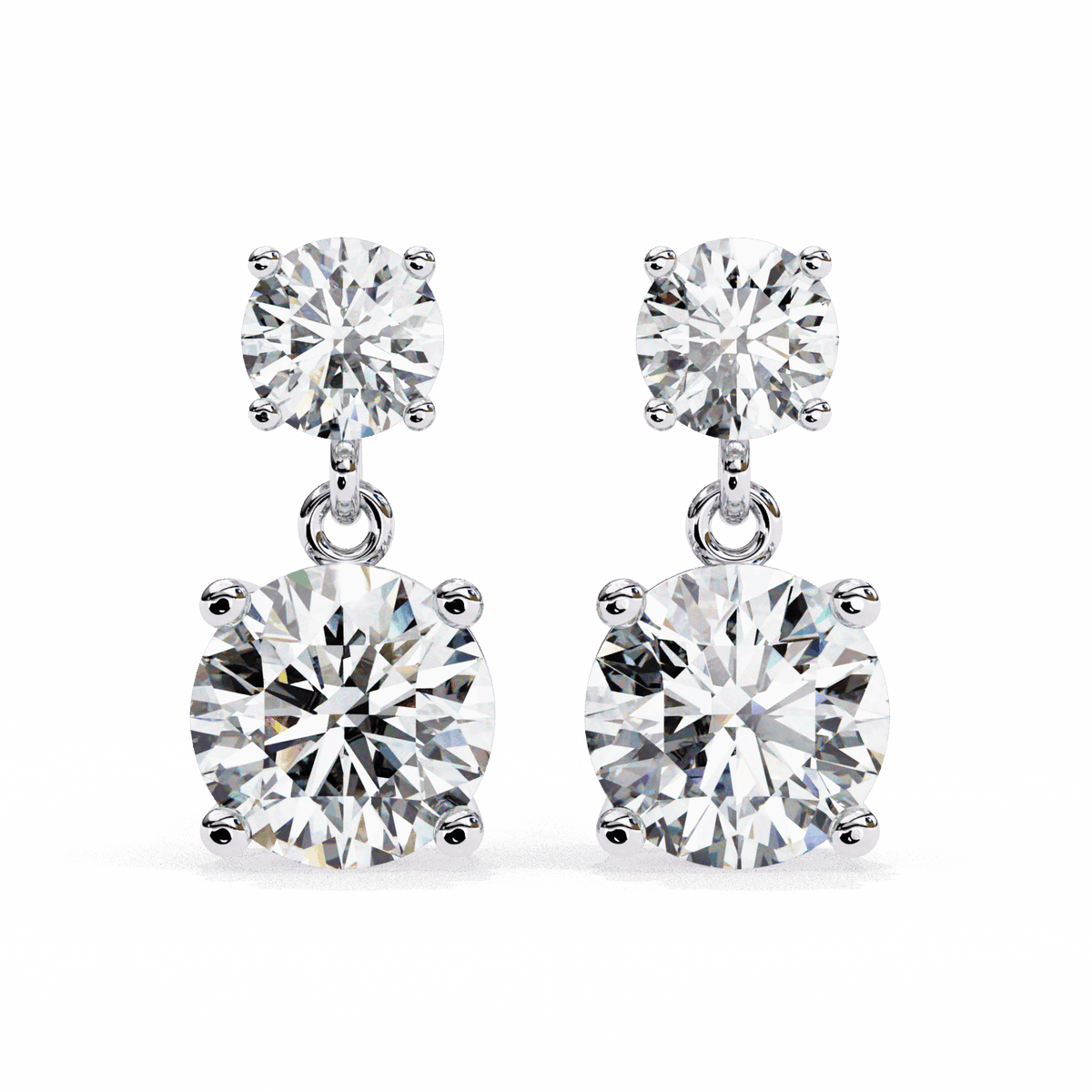 3.75 Carat Round Drop Earrings in Moissanite | House of Estara