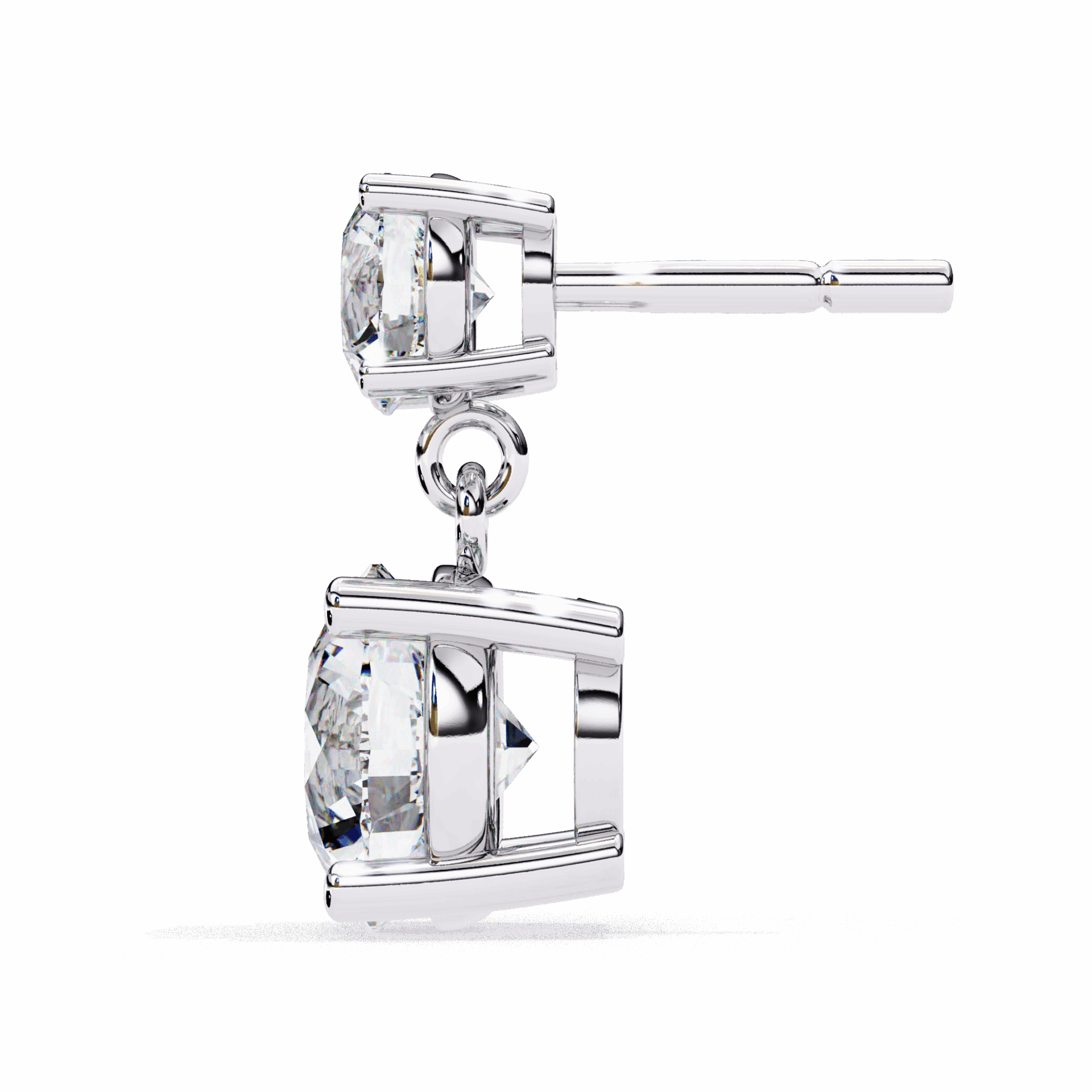 3.75 Carat Round Drop Earrings in Moissanite | House of Estara
