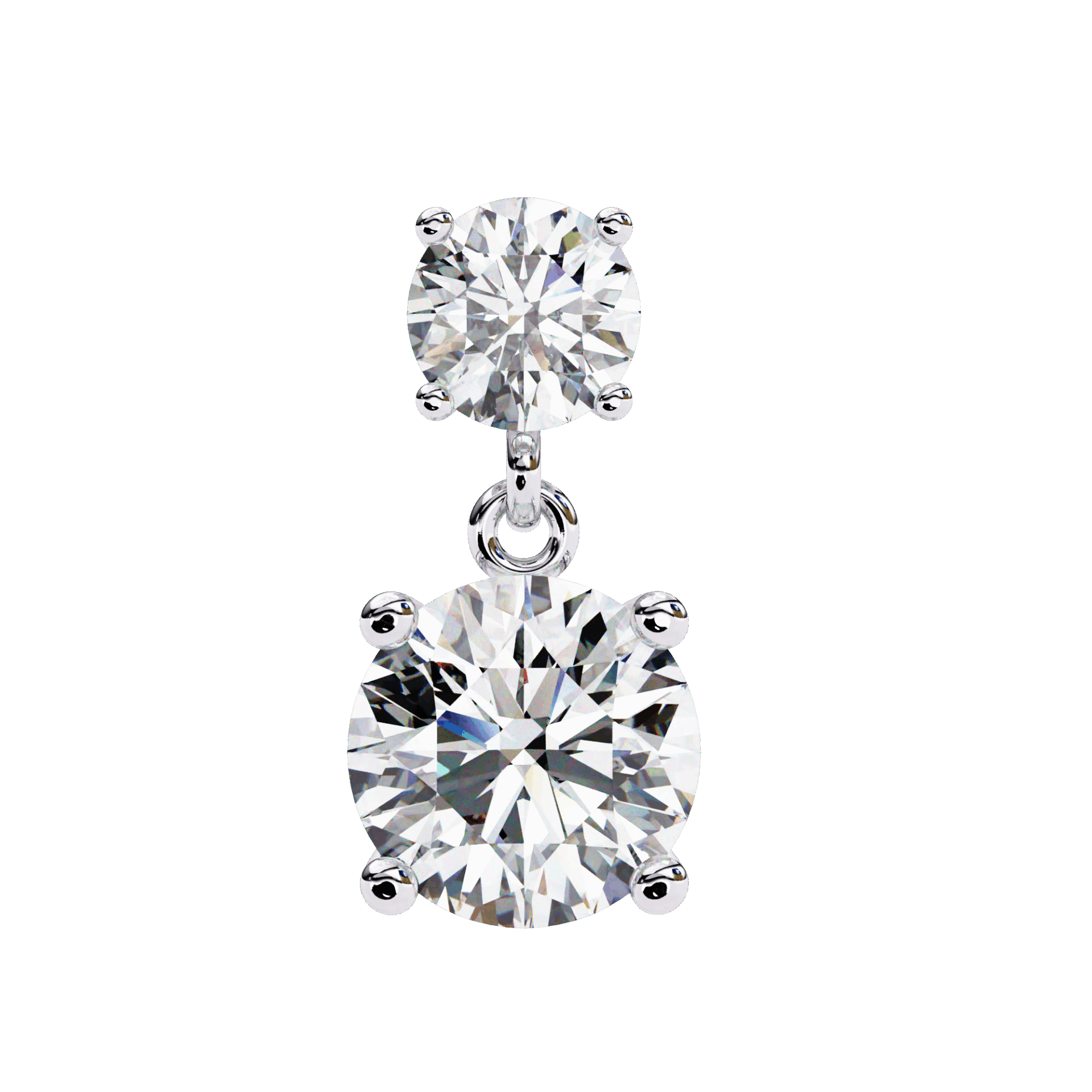 3.75 Carat Round Drop Earrings in Moissanite | House of Estara