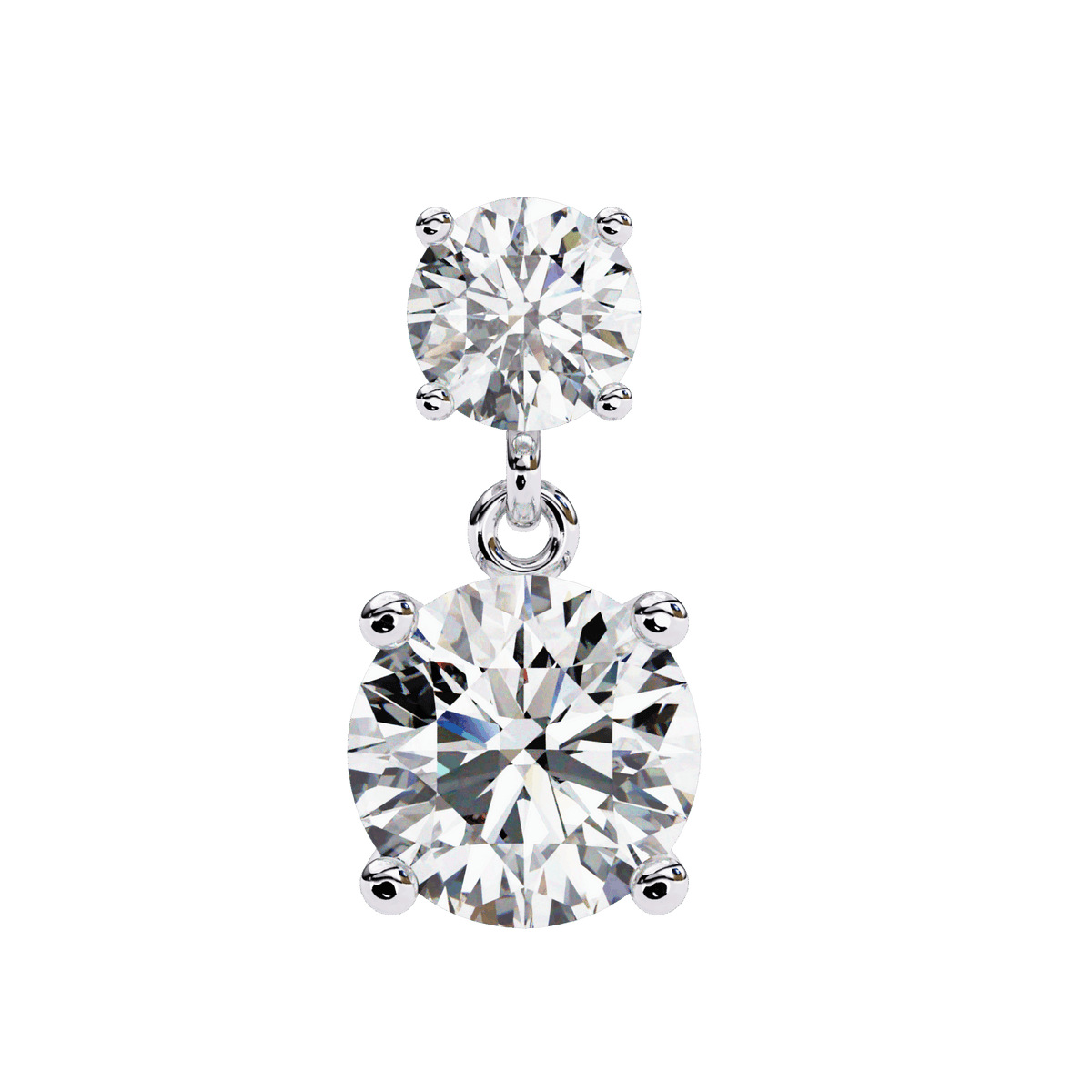 3.75 Carat Round Drop Earrings in Moissanite | House of Estara