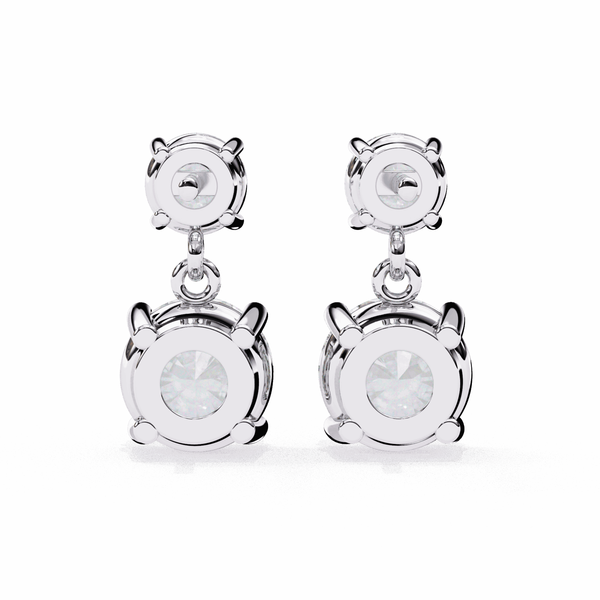 3.75 Carat Round Drop Earrings in Moissanite | House of Estara