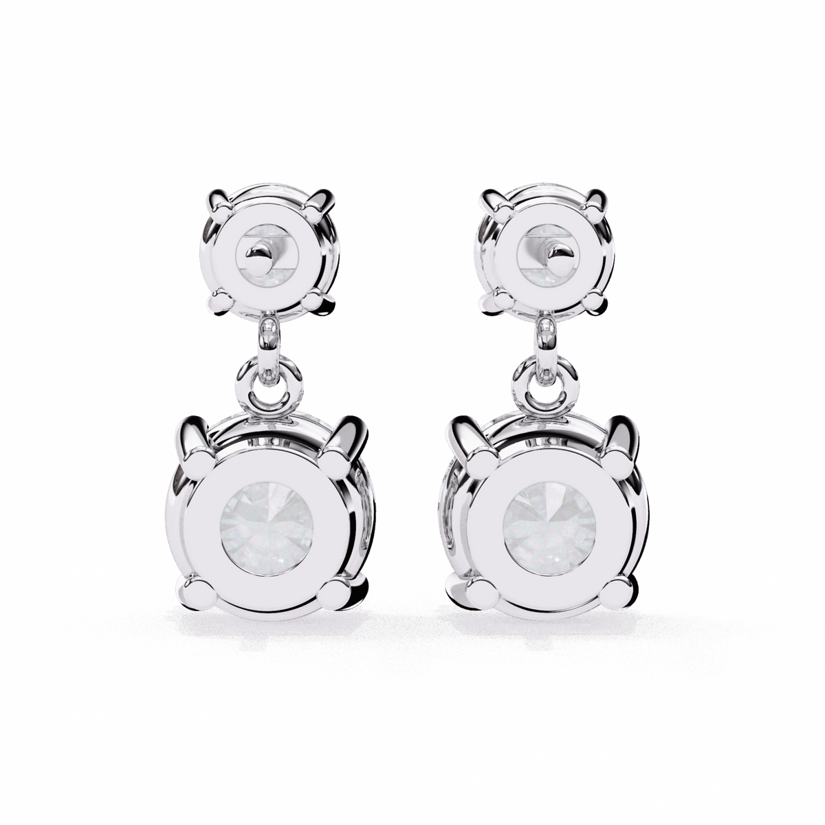 3.75 Carat Round Drop Earrings in Moissanite | House of Estara