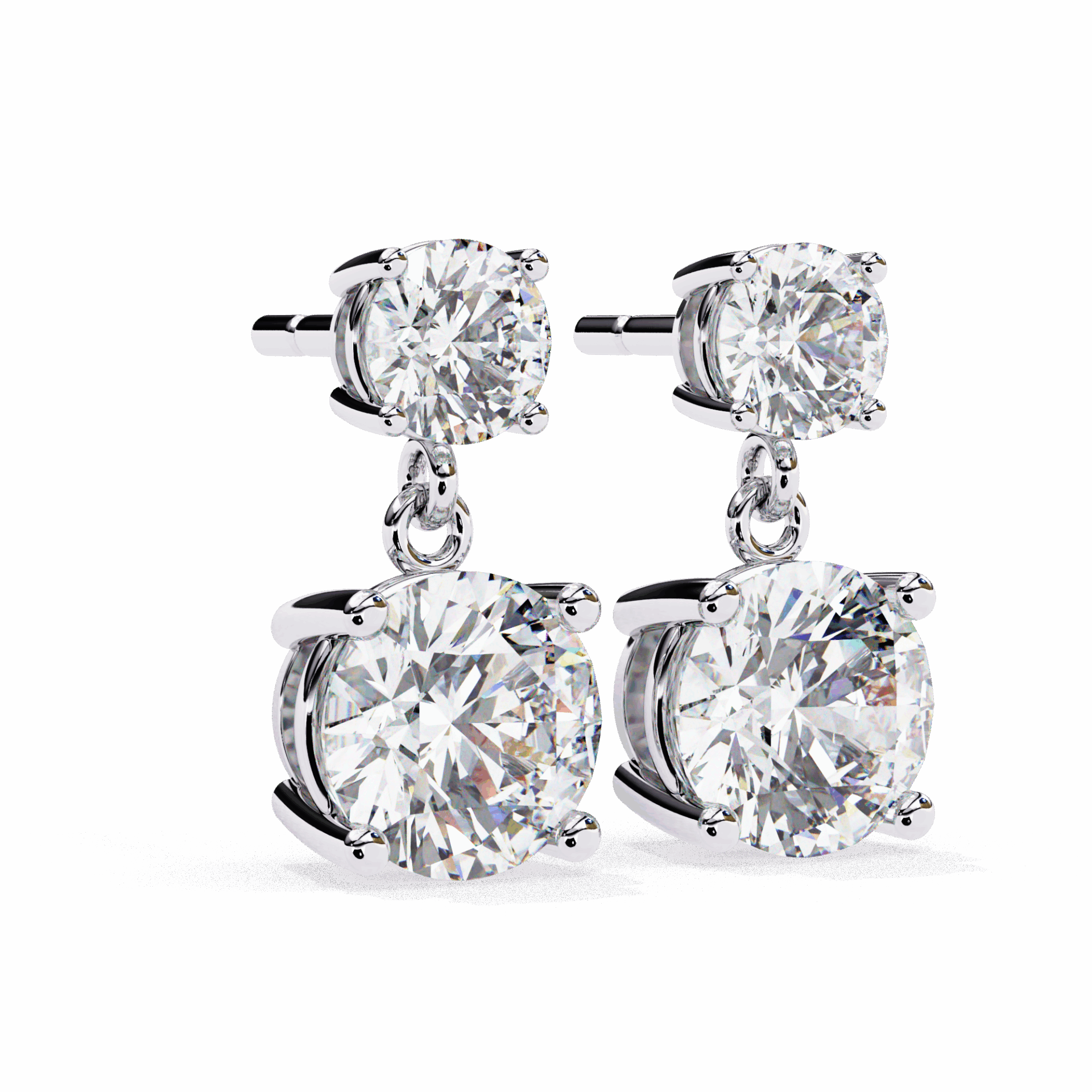 3.75 Carat Round Drop Earrings in Moissanite | House of Estara