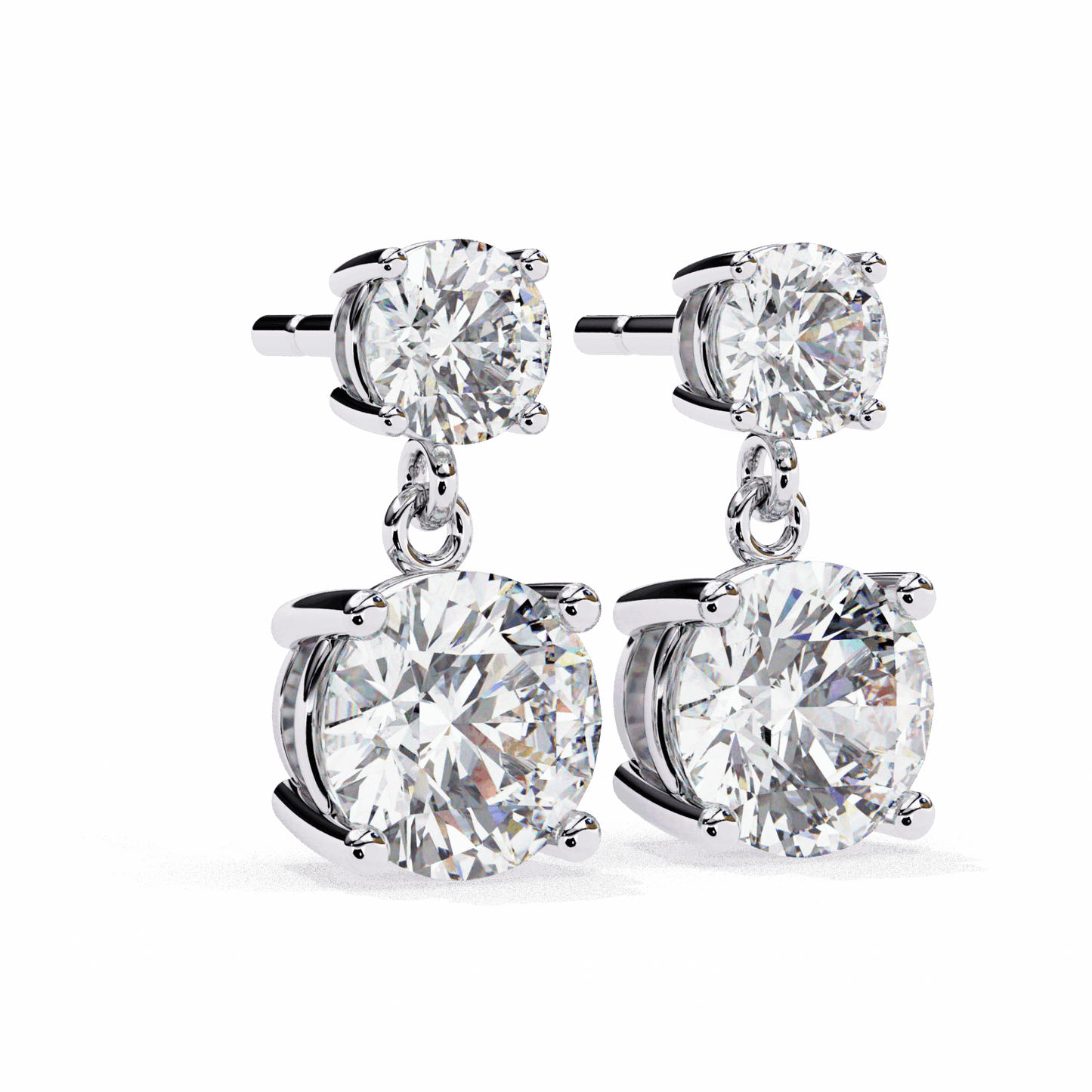 3.75 Carat Round Drop Earrings in Moissanite | House of Estara