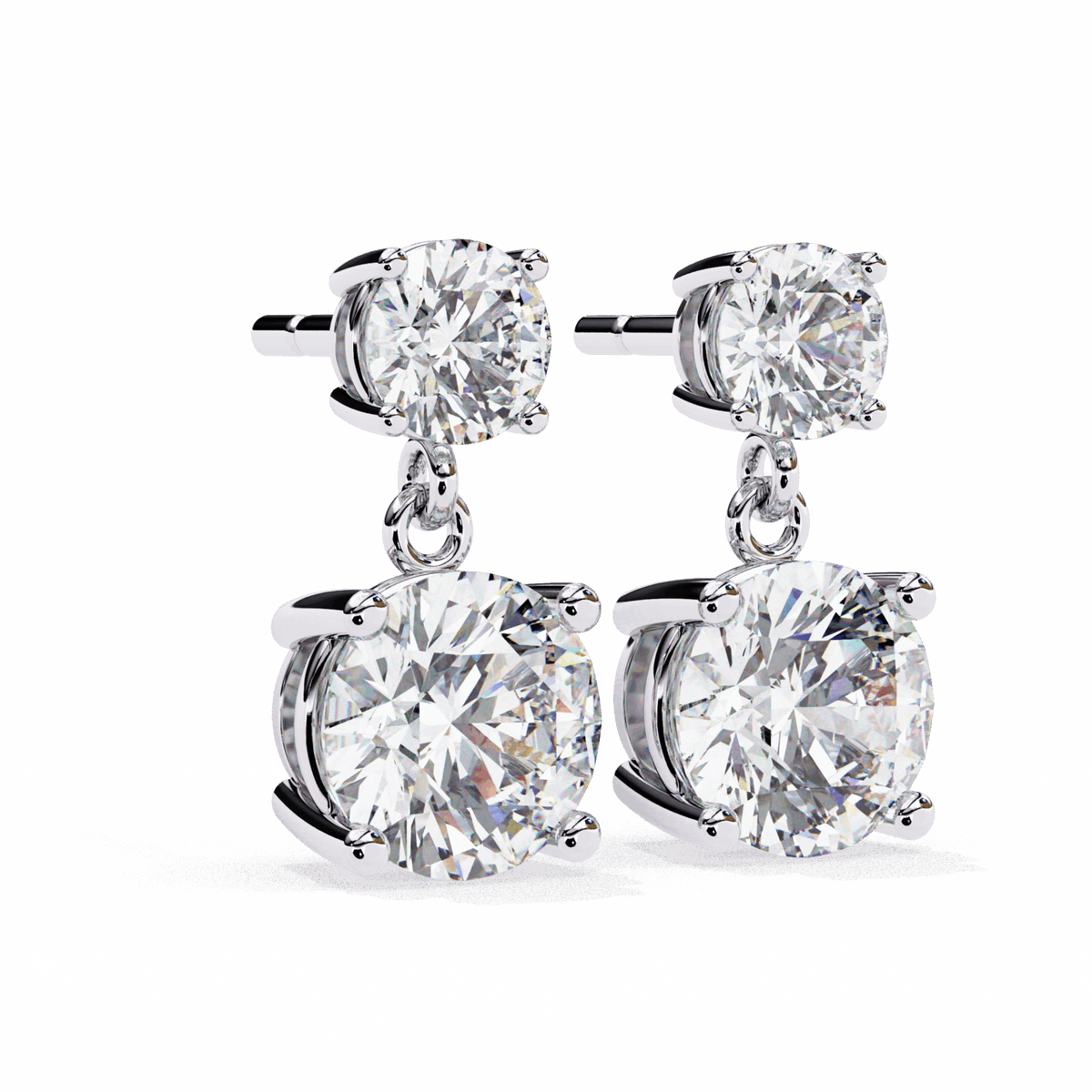 3.75 Carat Round Drop Earrings in Moissanite | House of Estara