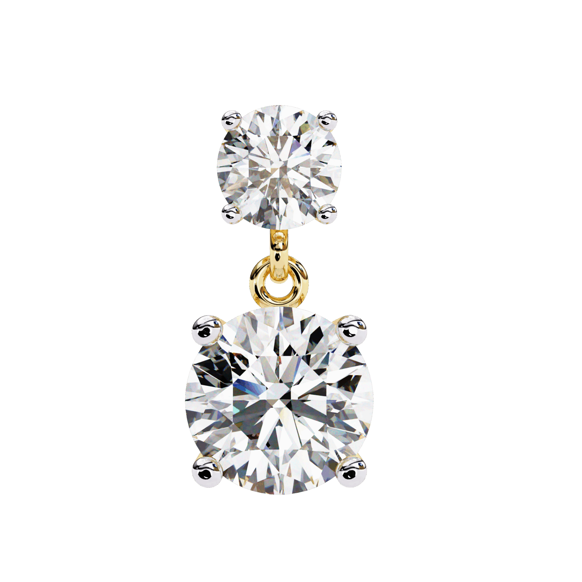 3.75 Carat Round Drop Earrings in Moissanite | House of Estara