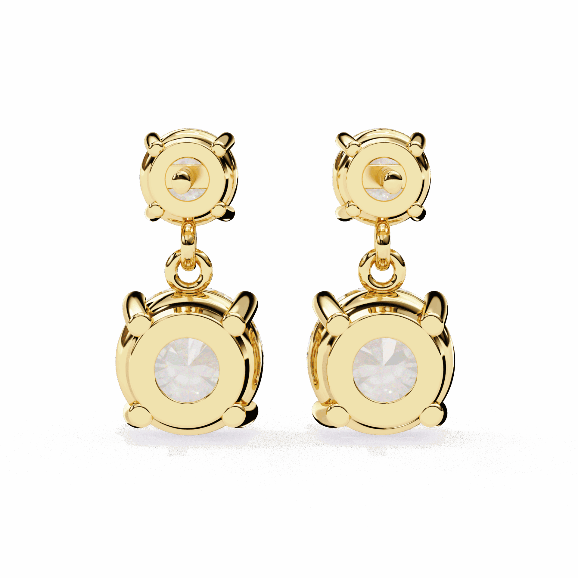 3.75 Carat Round Drop Earrings in Moissanite | House of Estara