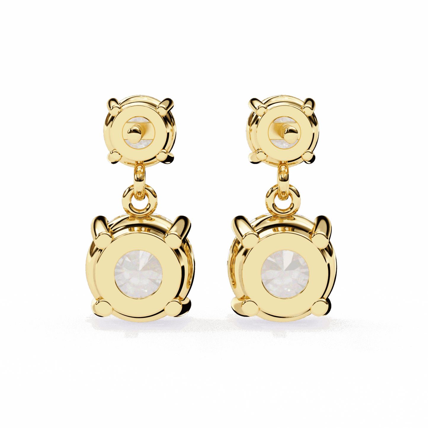 3.75 Carat Round Drop Earrings in Moissanite | House of Estara