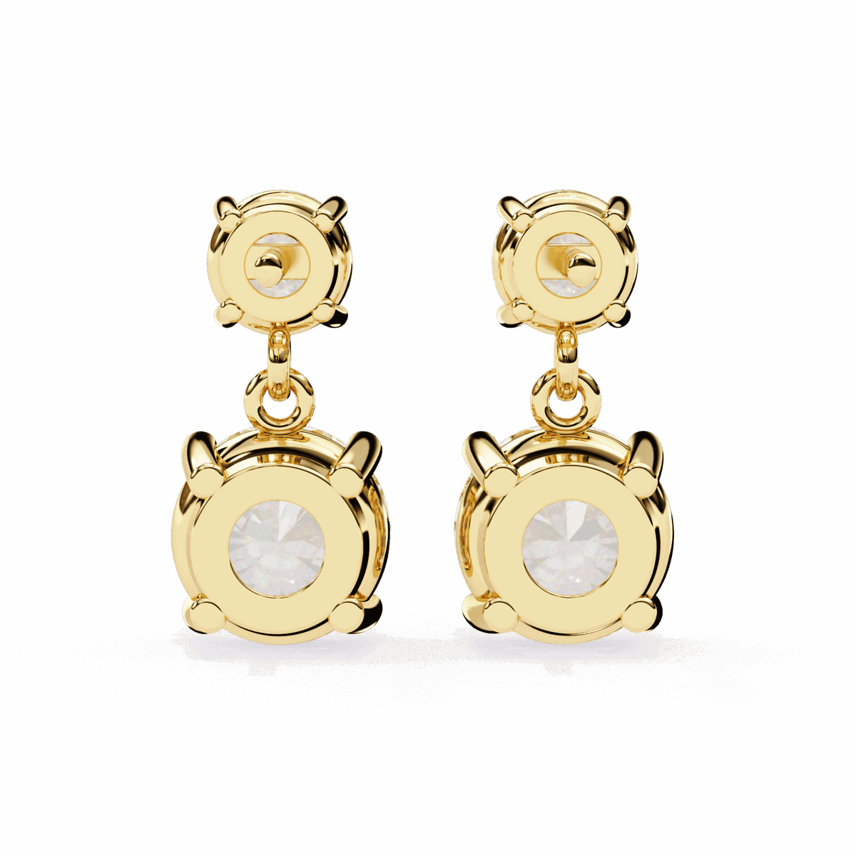 3.75 Carat Round Drop Earrings in Moissanite | House of Estara