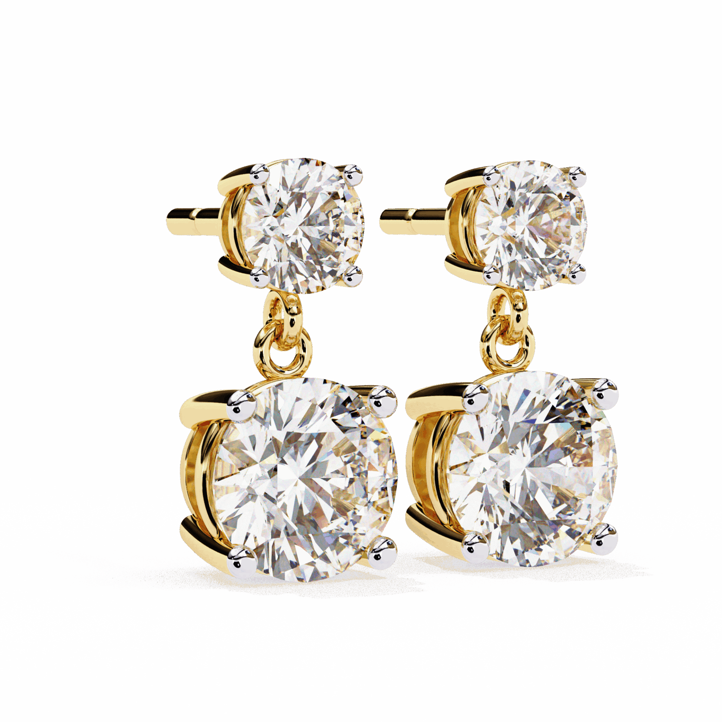 3.75 Carat Round Drop Earrings in Moissanite | House of Estara