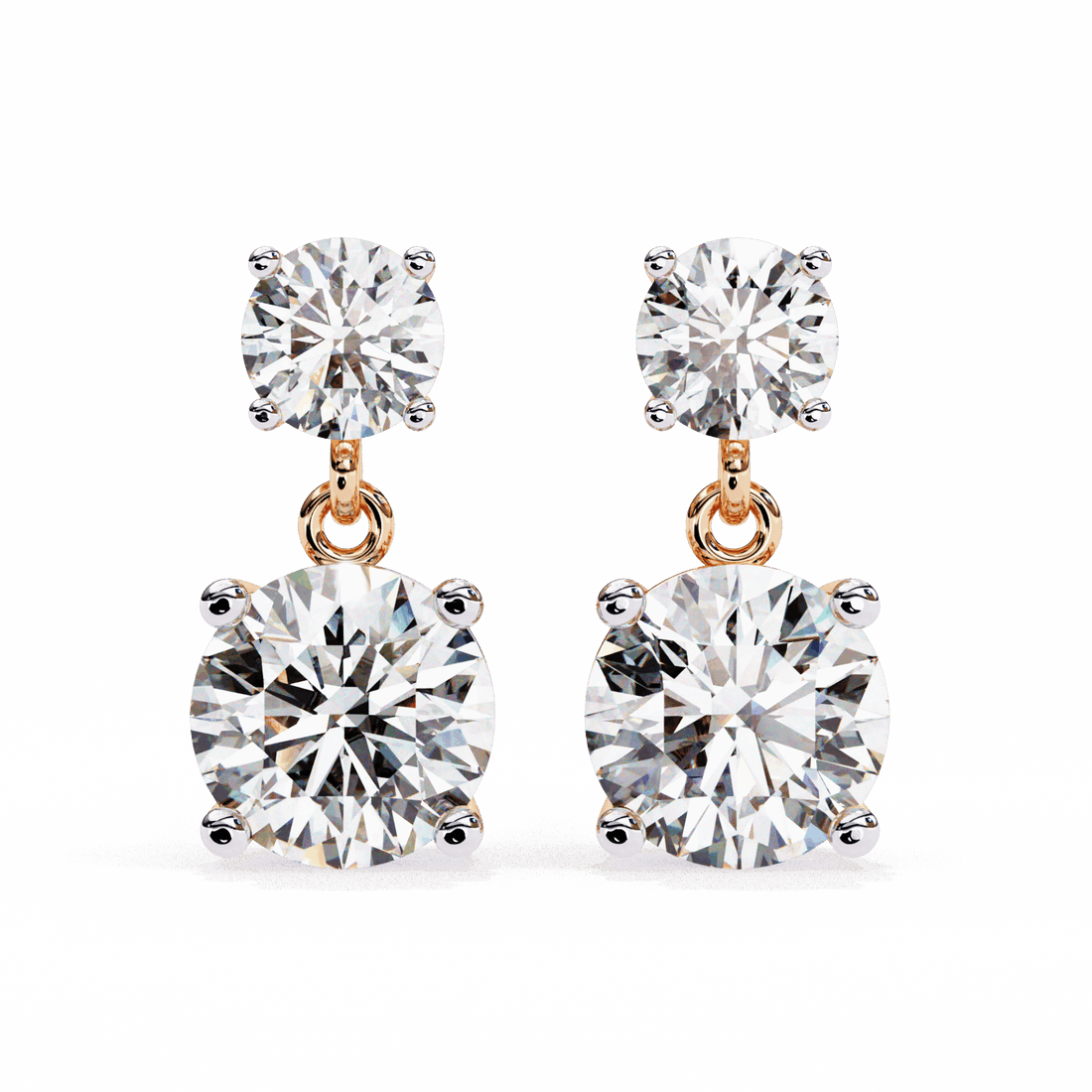 3.75 Carat Round Drop Earrings in Moissanite | House of Estara