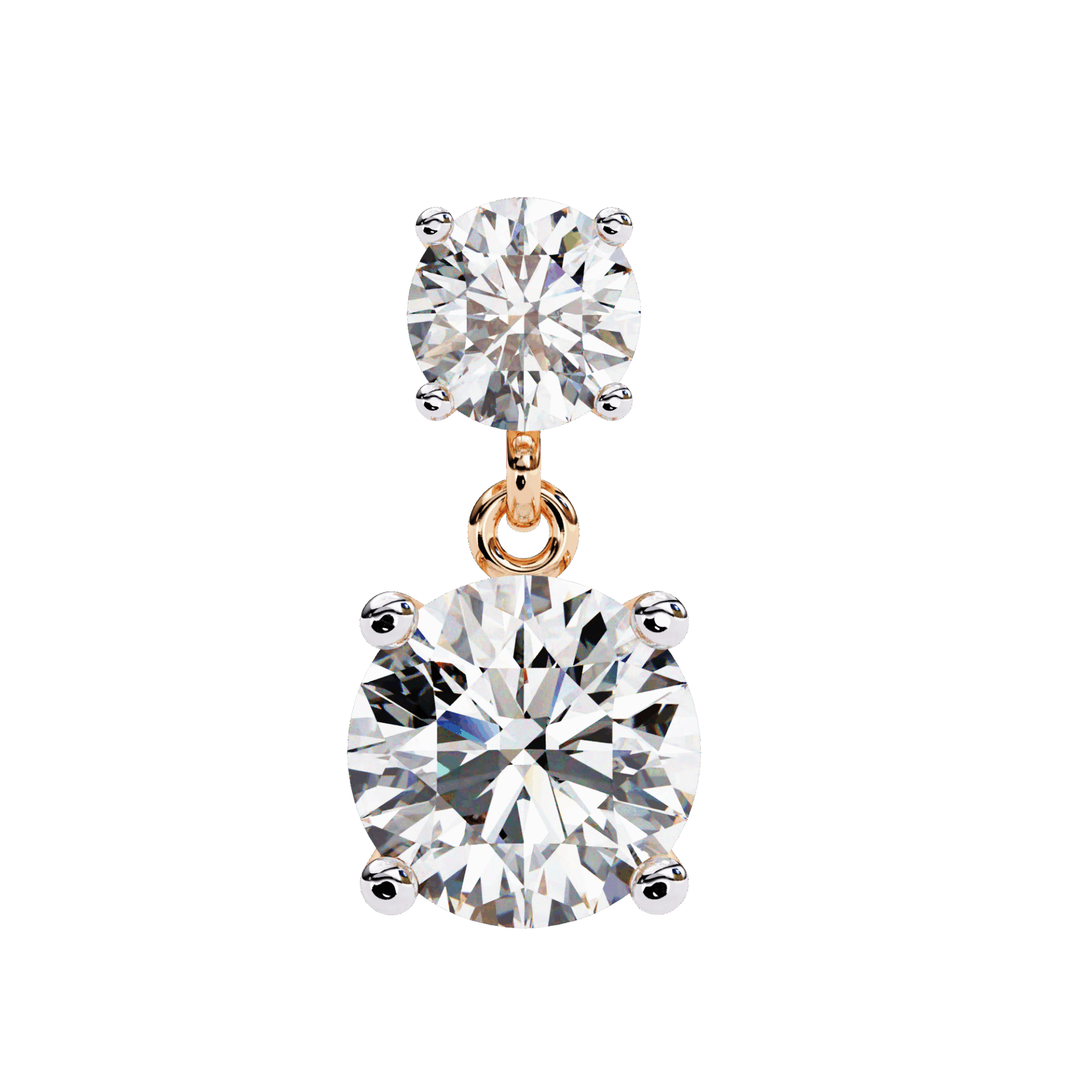 3.75 Carat Round Drop Earrings in Moissanite | House of Estara
